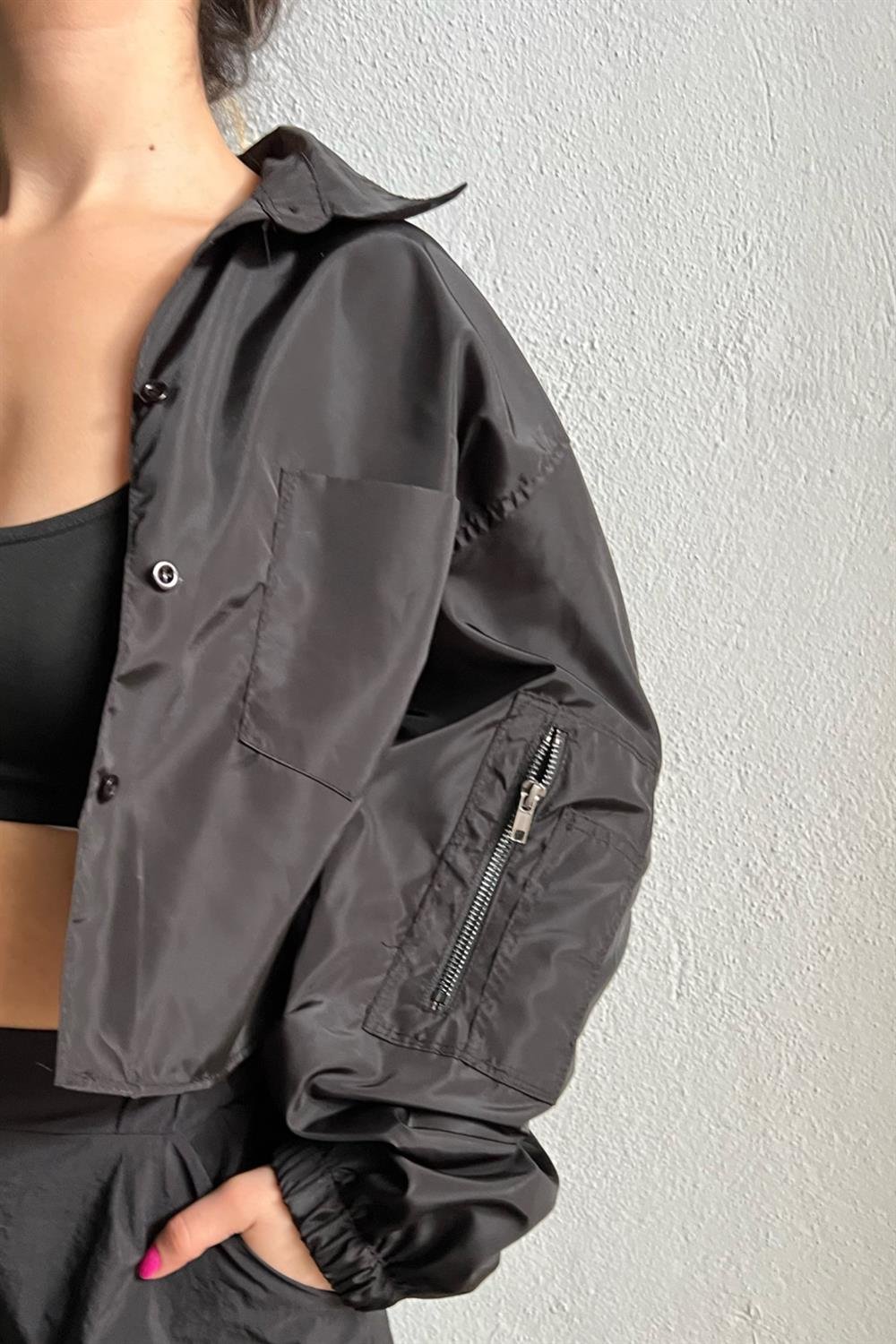 Sleeve Detail Paraşüt Ceket