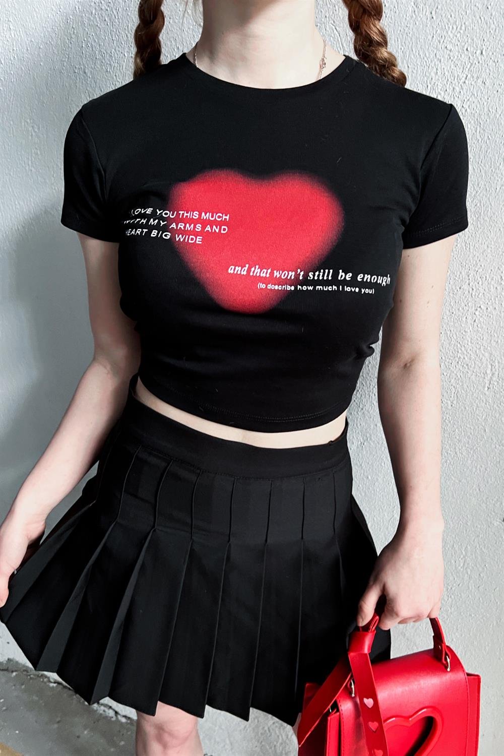 Still Be Enough Crop Siyah Bluz