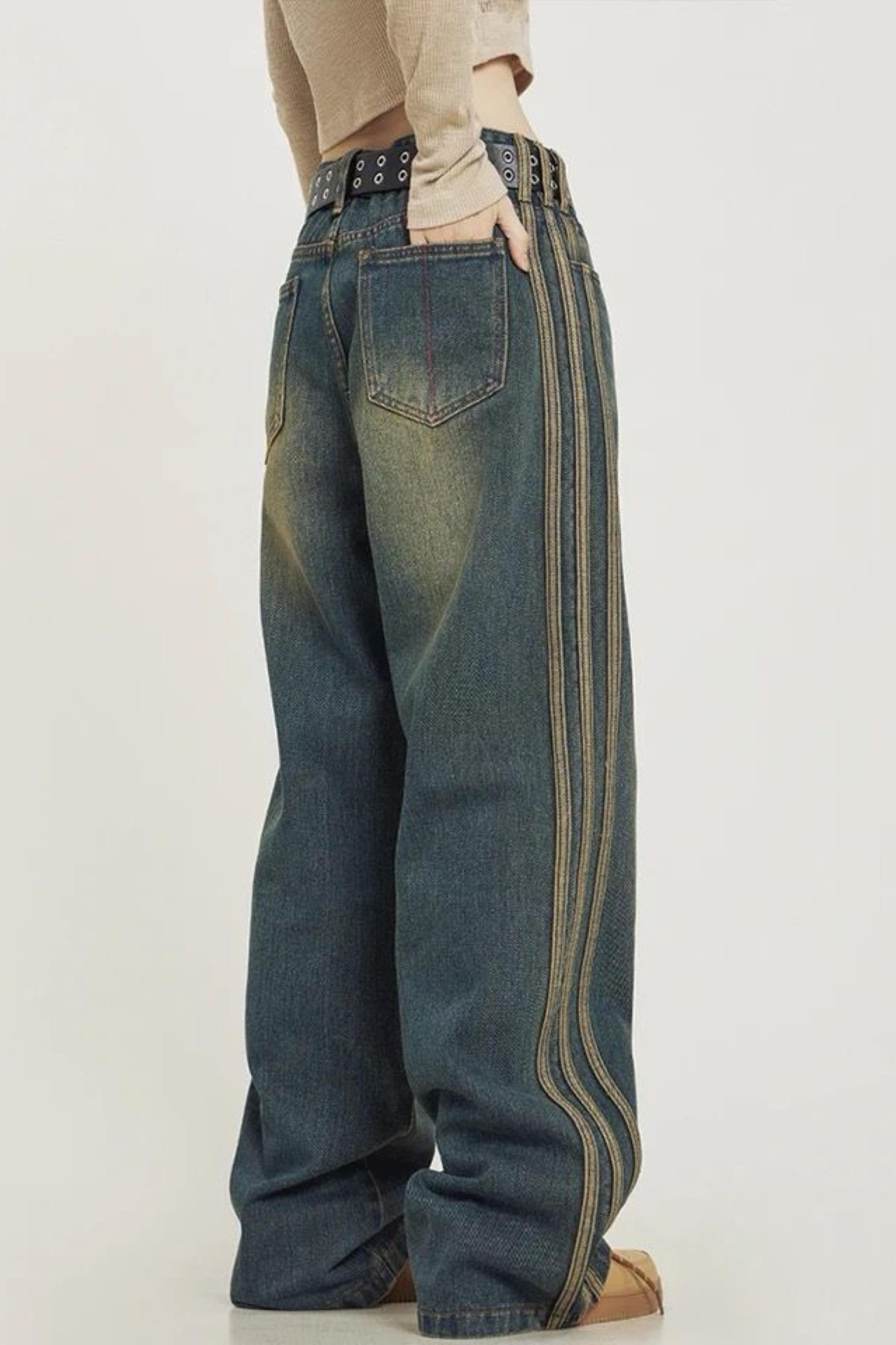 Strip Detail Sraight Fit Pantolon