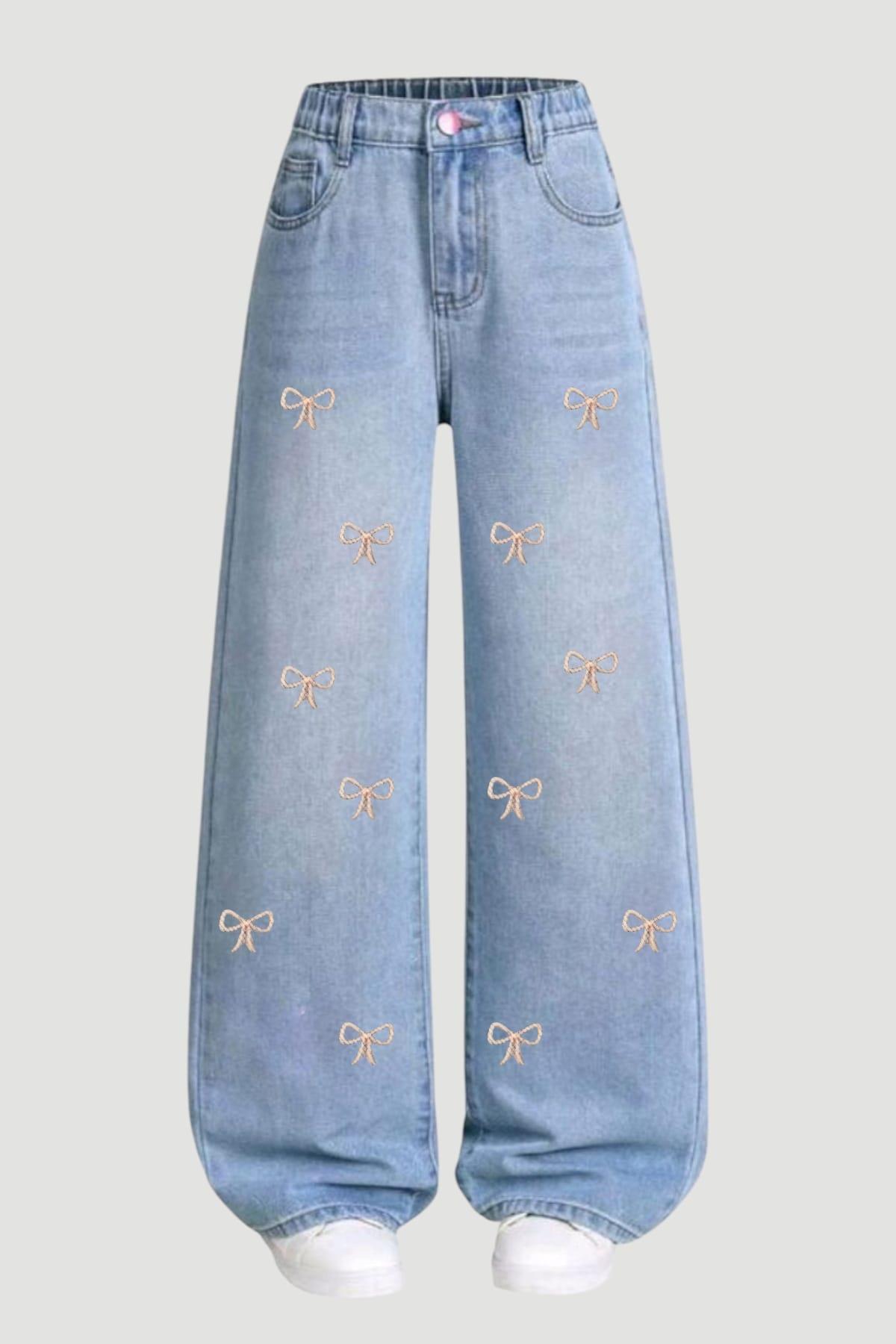 Tiny Pink Ribbon Blue Pantolon