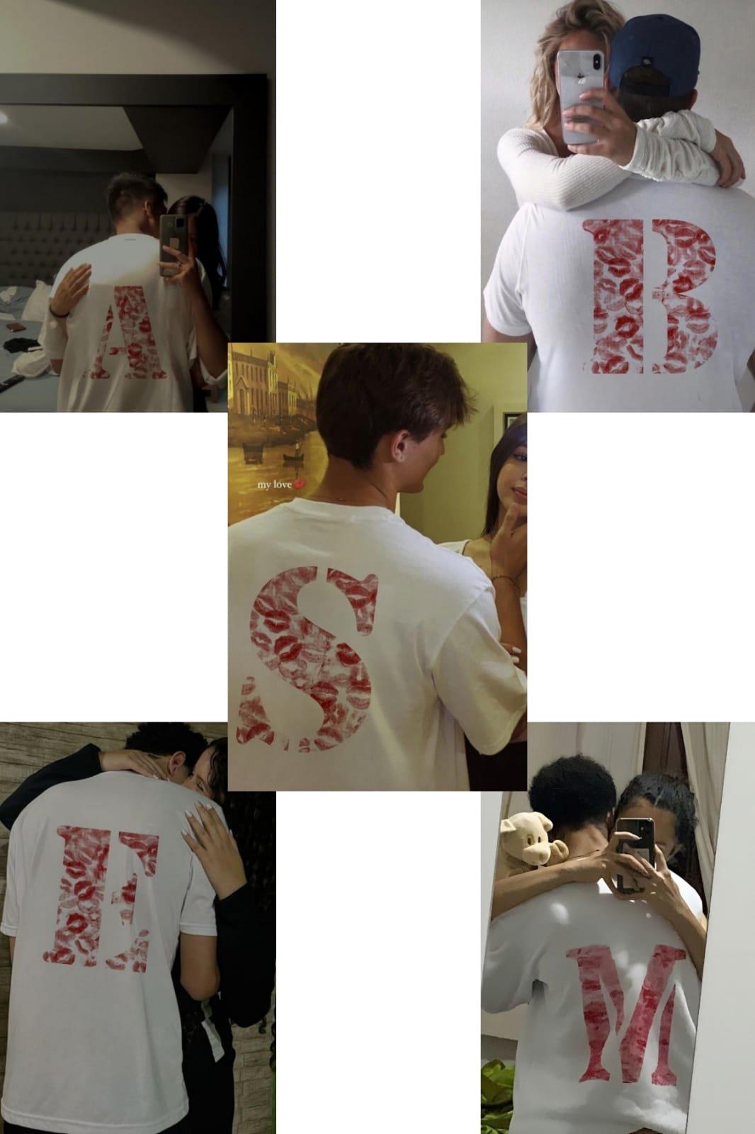 White Kiss Design Oversize T-shirt