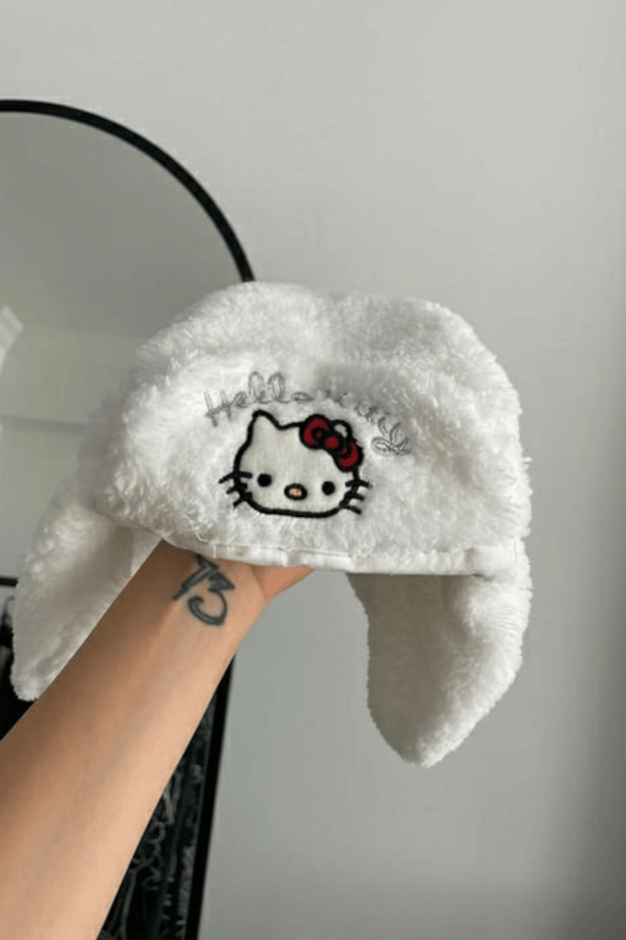 White Kitty Peluş Şapka