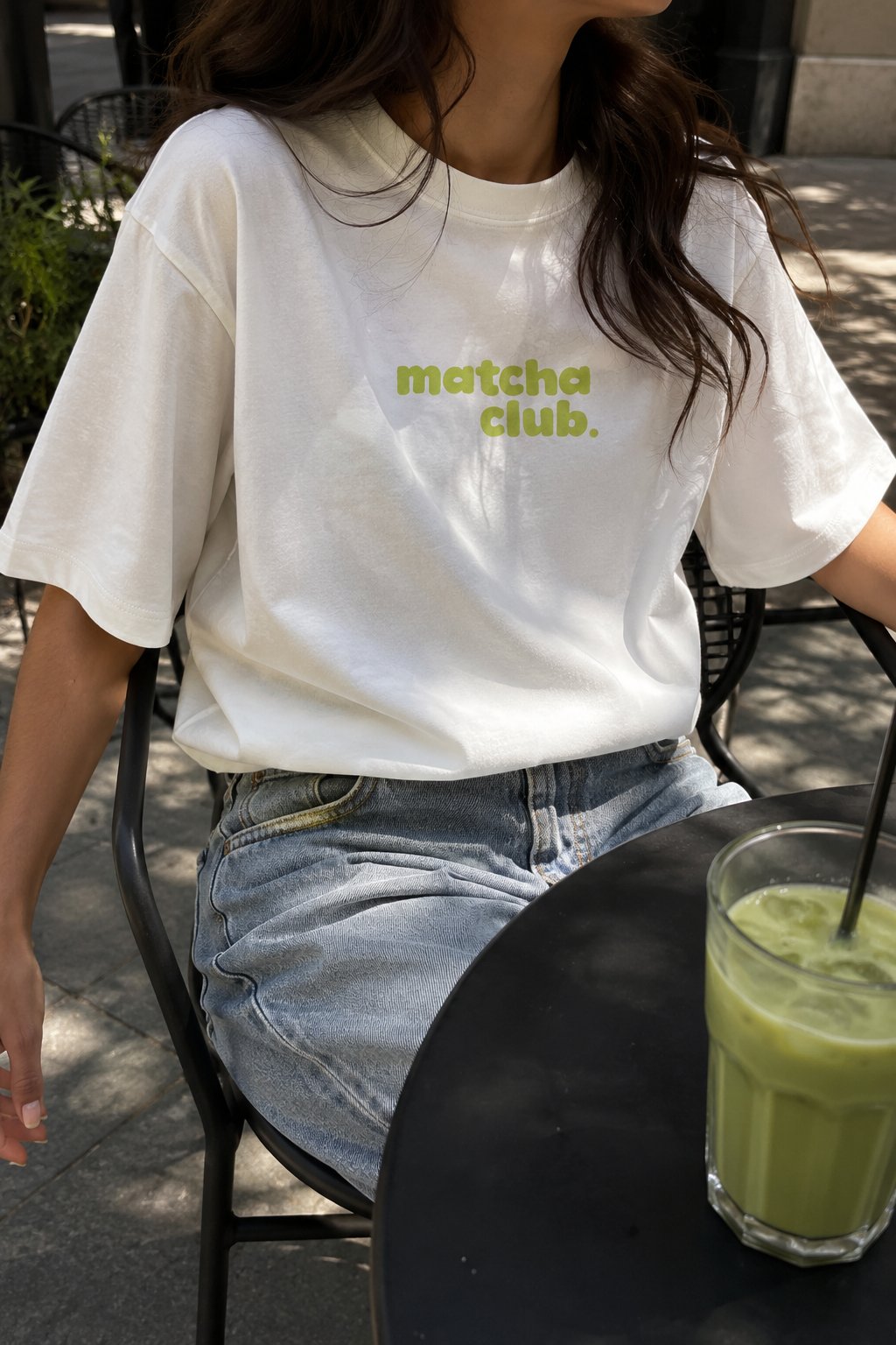 White Matcha Club Oversize T-shirt