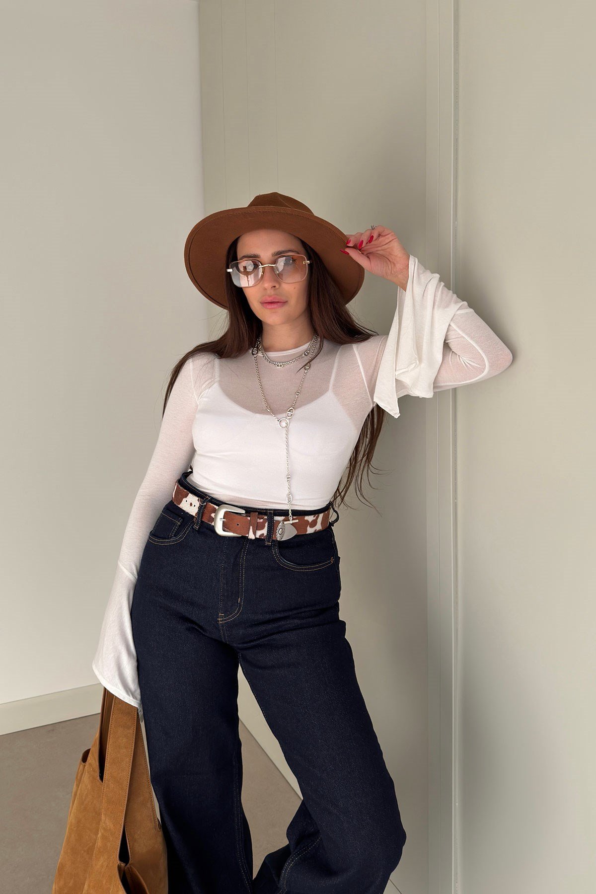 Basic İspanyol Kol Bluz- EKRU