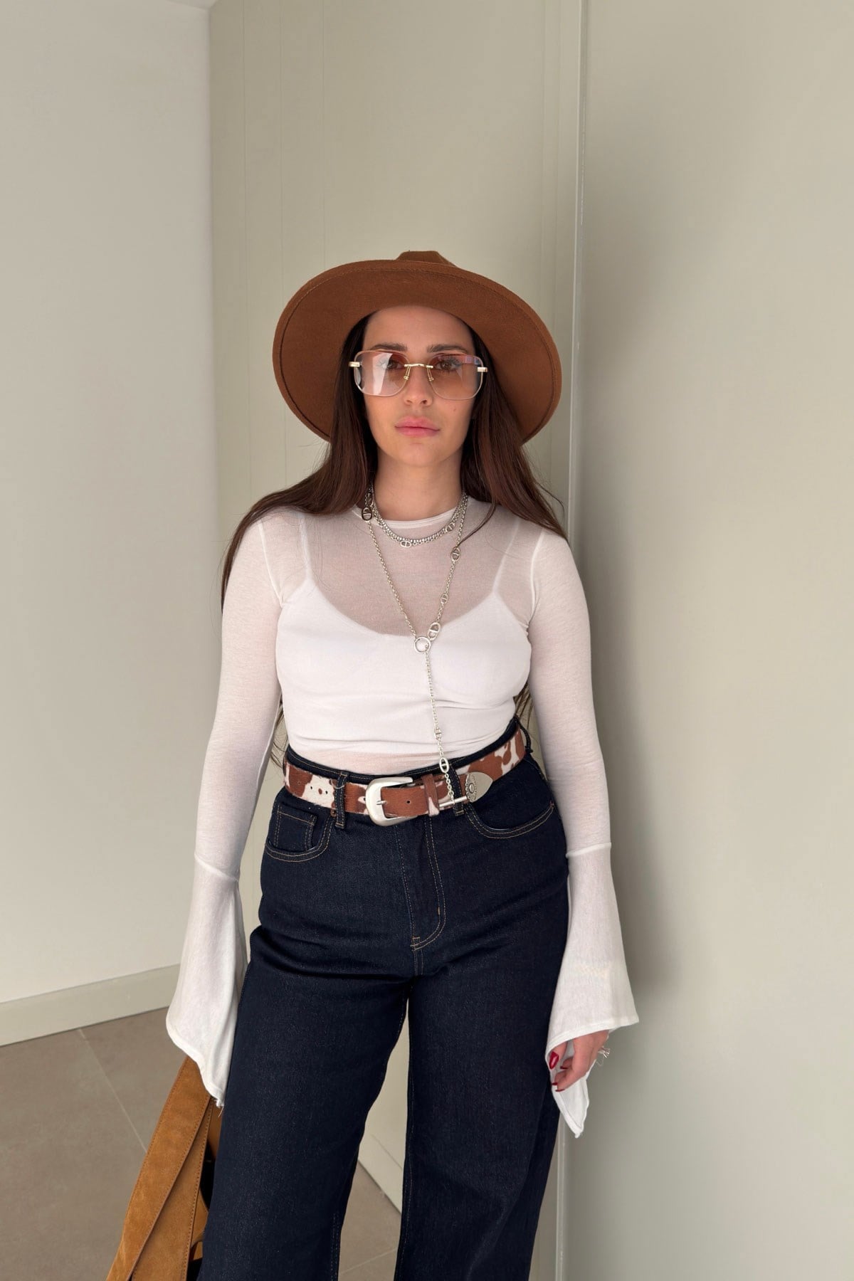 Basic İspanyol Kol Bluz- EKRU