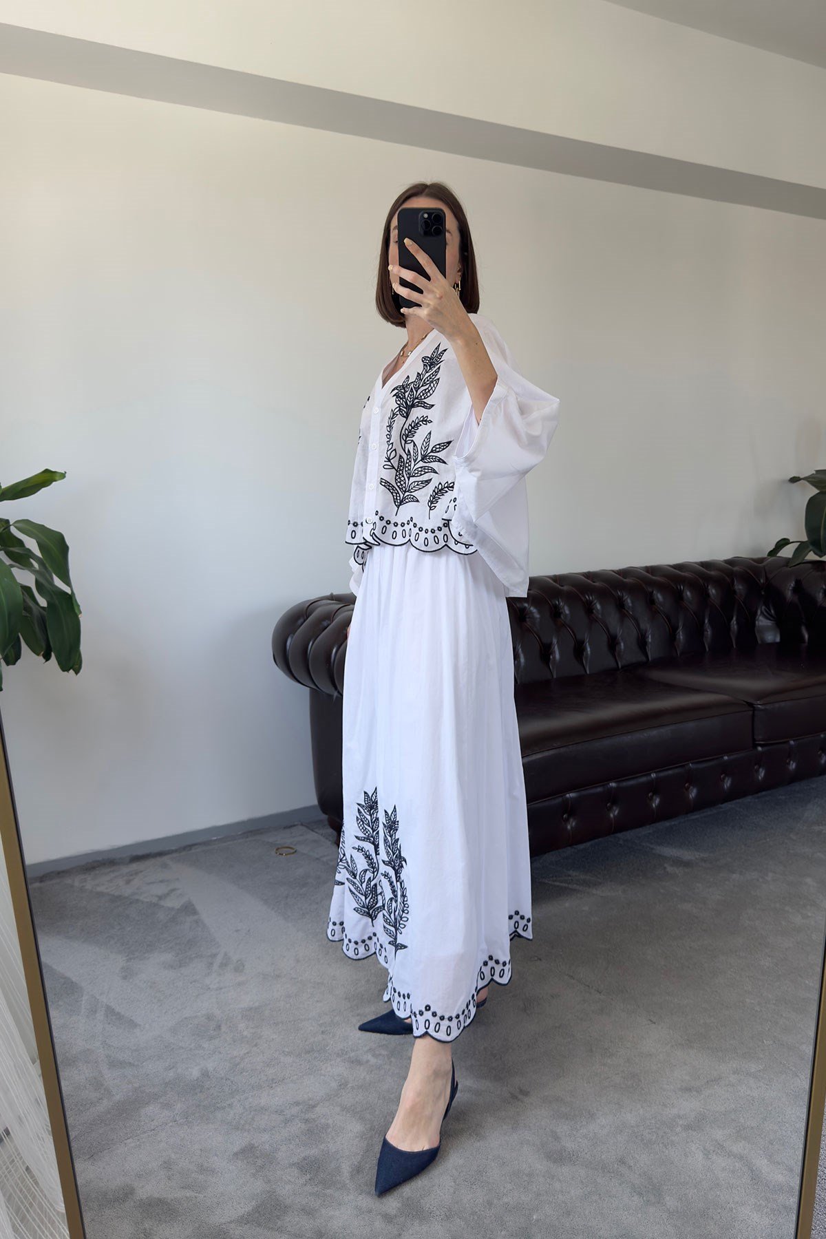 Begonvil - Kimono Etekli Takım- BEYAZ