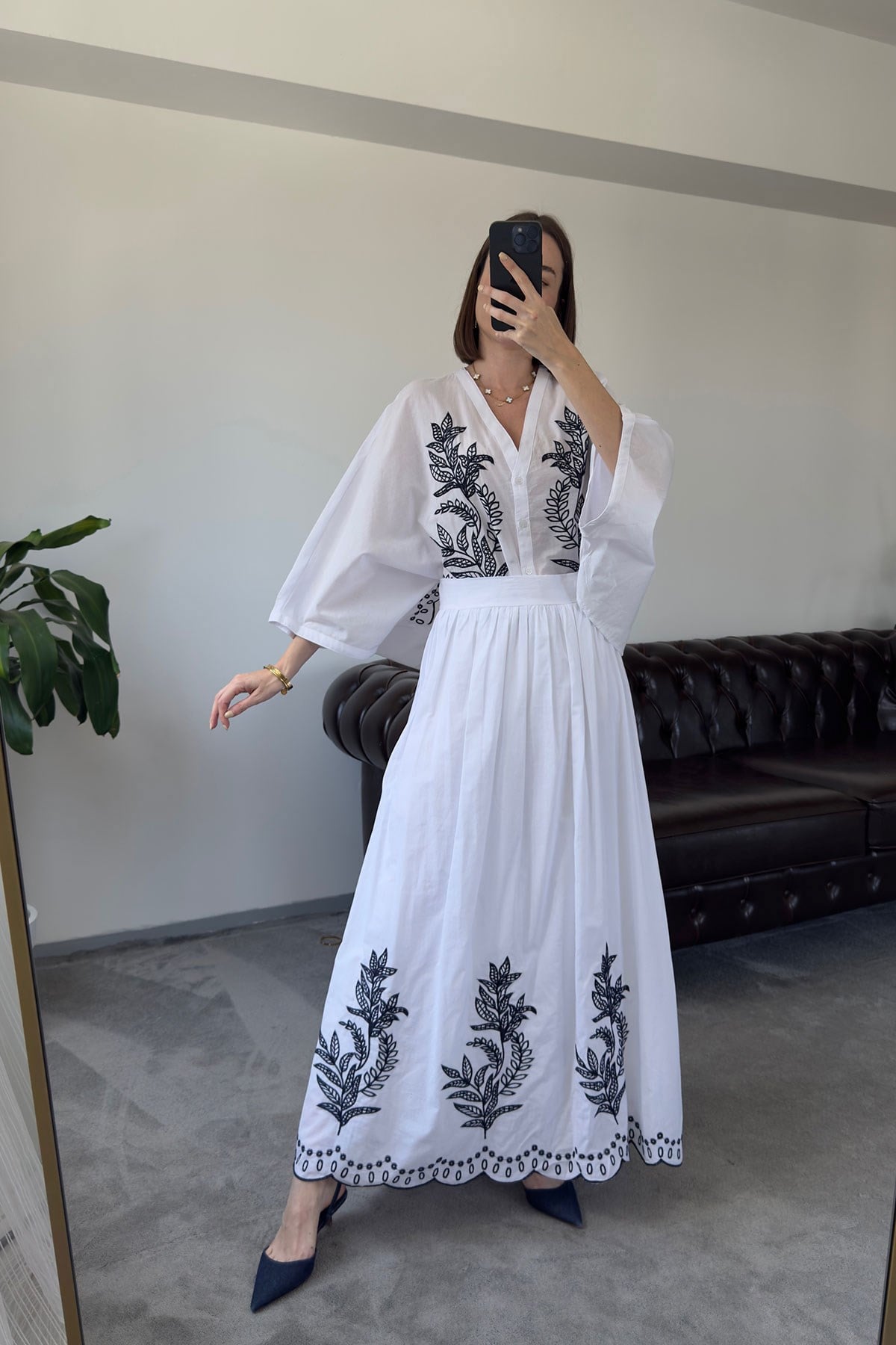 Begonvil - Kimono Etekli Takım- BEYAZ