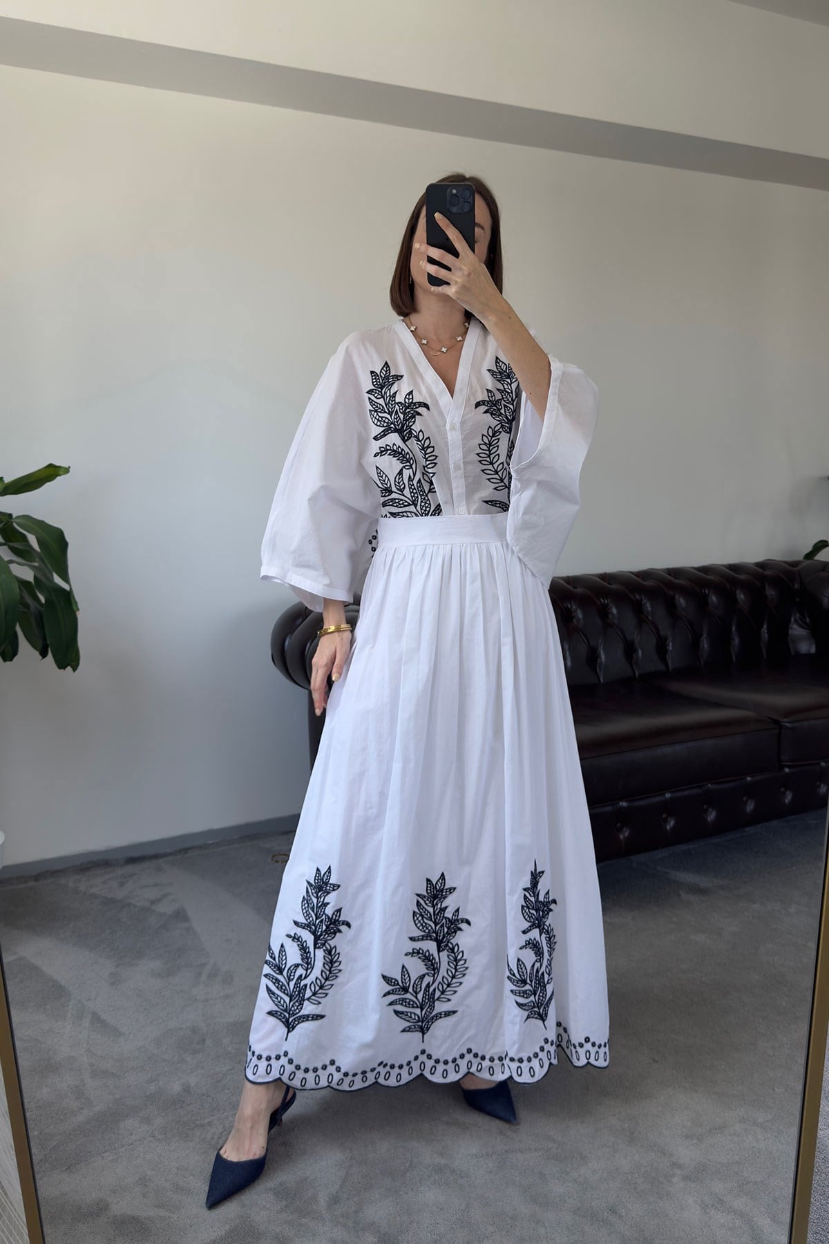 Begonvil - Kimono Etekli Takım- BEYAZ