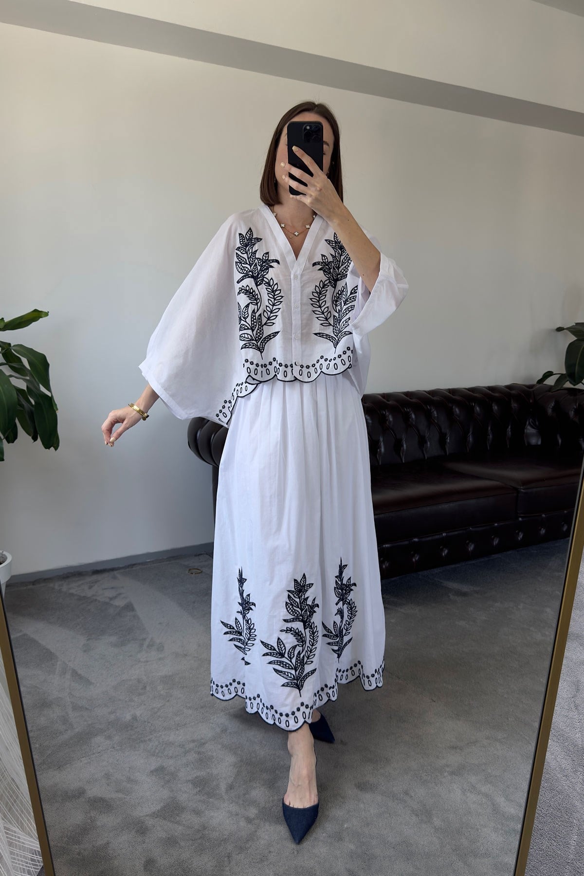 Begonvil - Kimono Etekli Takım- BEYAZ