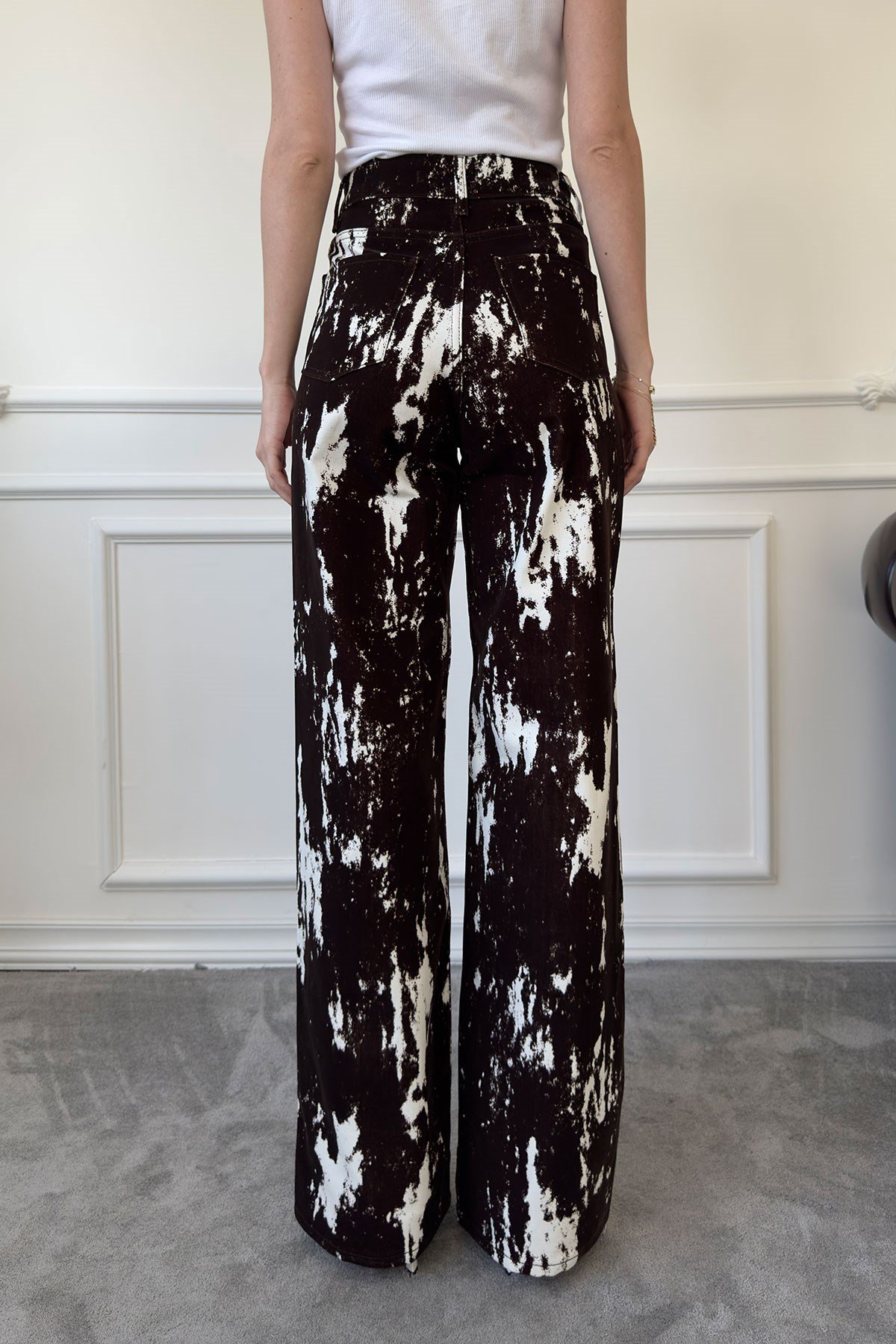 Benekli Özel Seri Premium Gabardin Pantolon- KAHVERENGİ