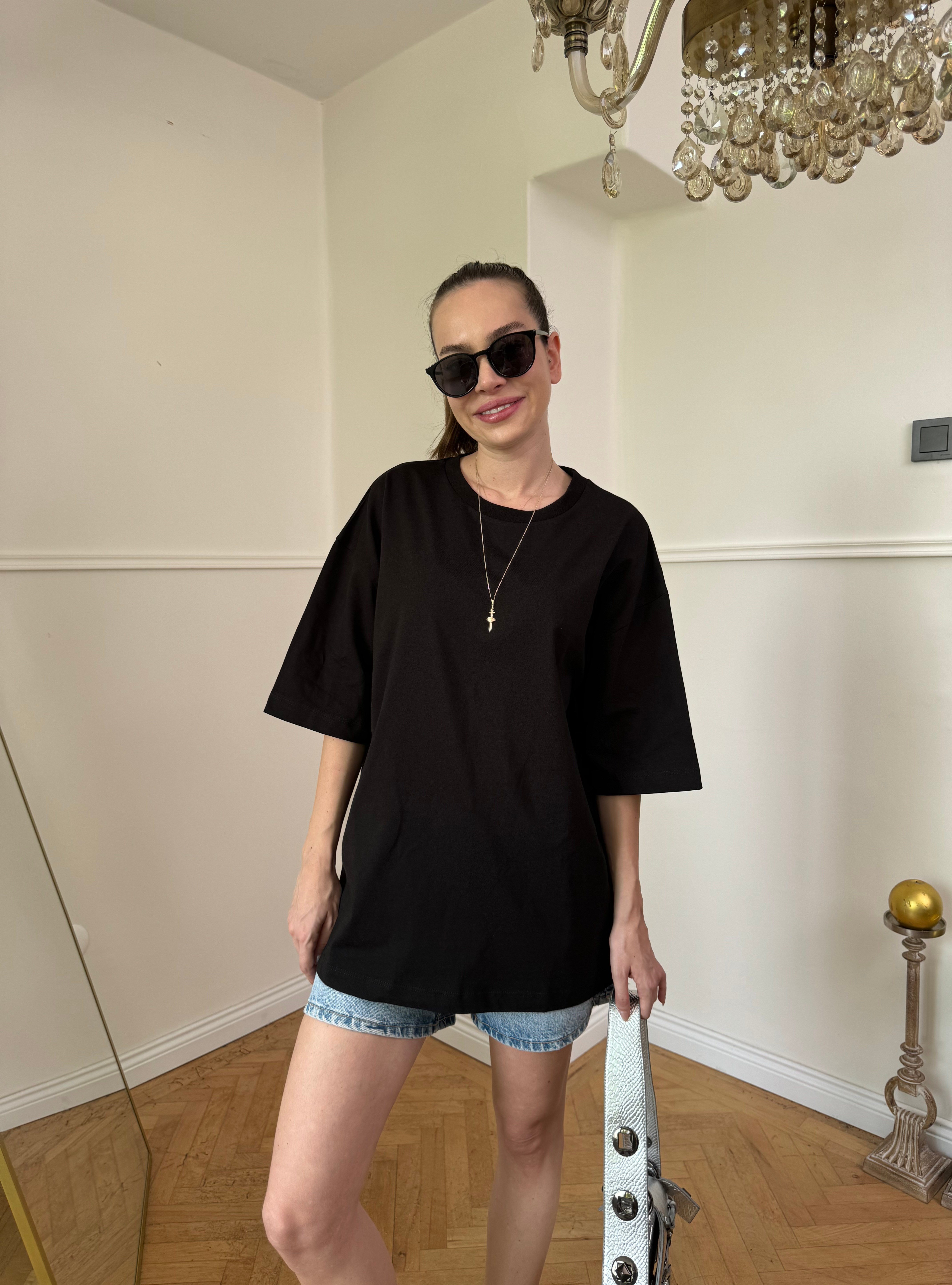 Bisiklet Yaka Basic Tişört- SİYAH