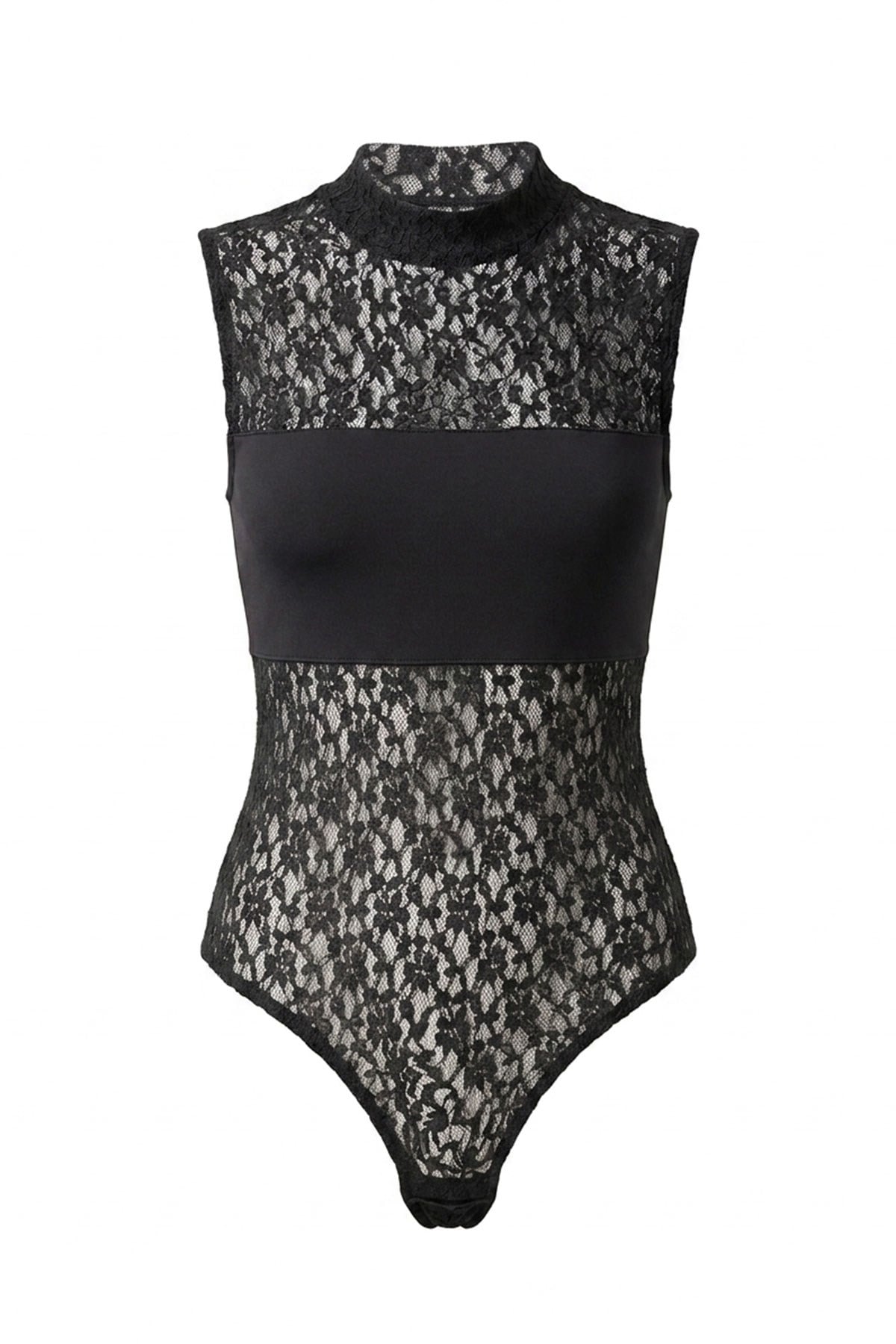 Dantel Detaylı Body Suit- SİYAH