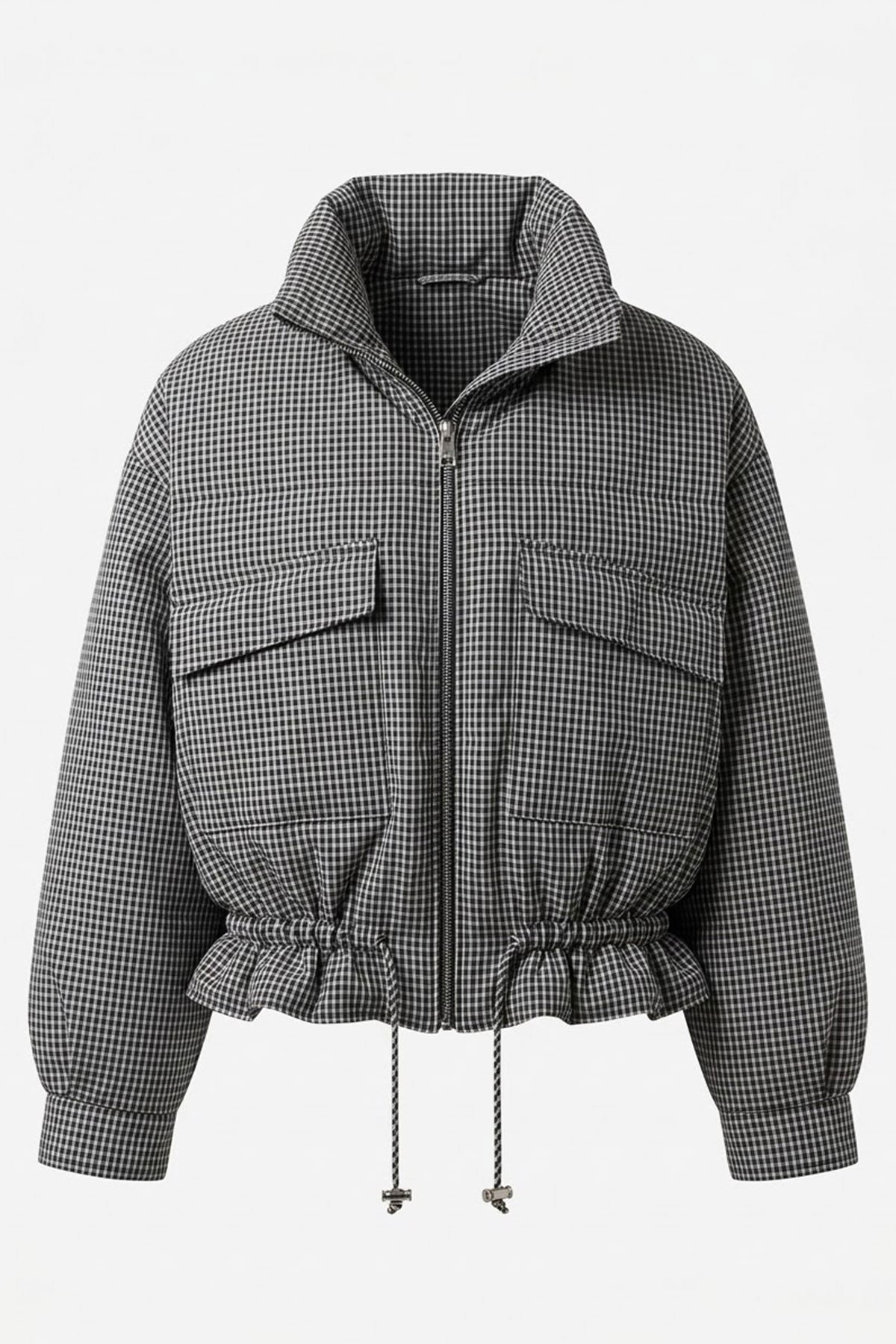 DİK YAKA İÇİ DOLUM EKOSE  BOMBER MONT- GRİ