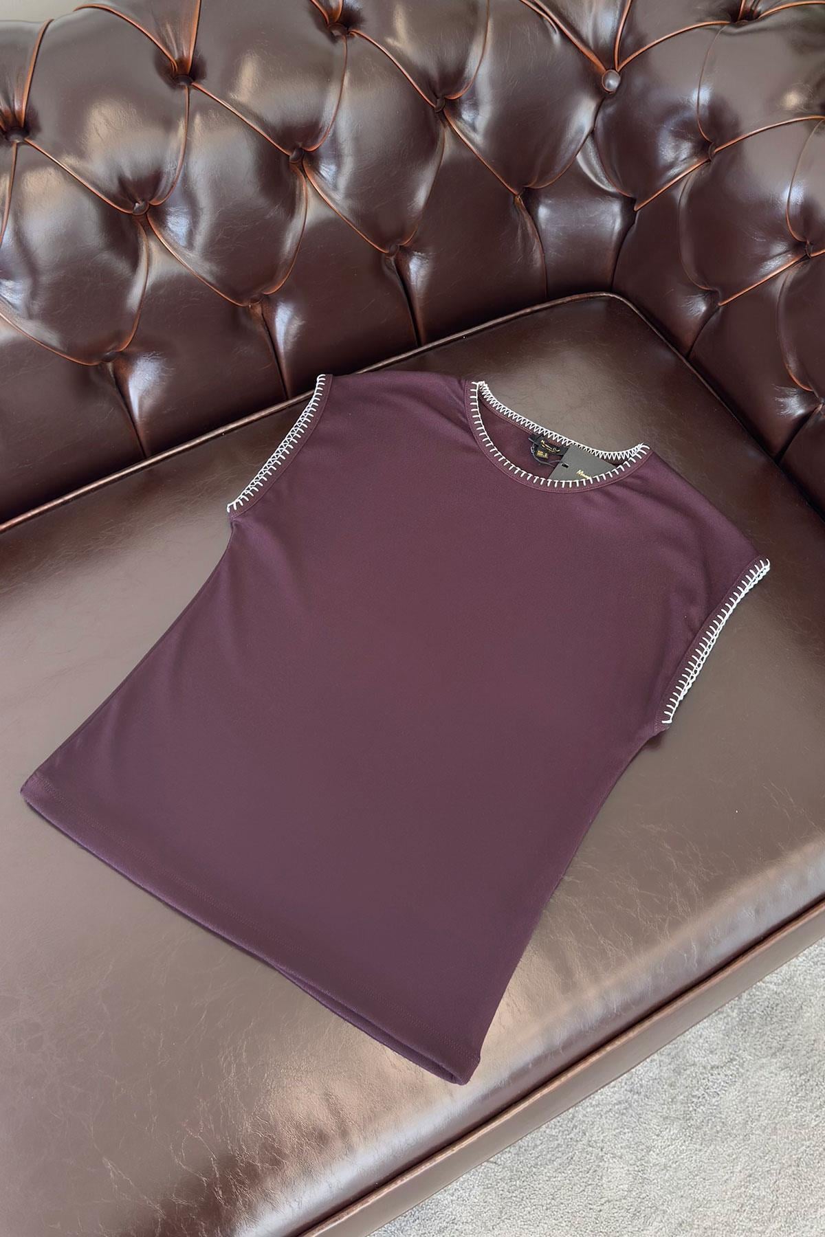 Dikiş Biyeli Premium Orj Tshirt- BORDO