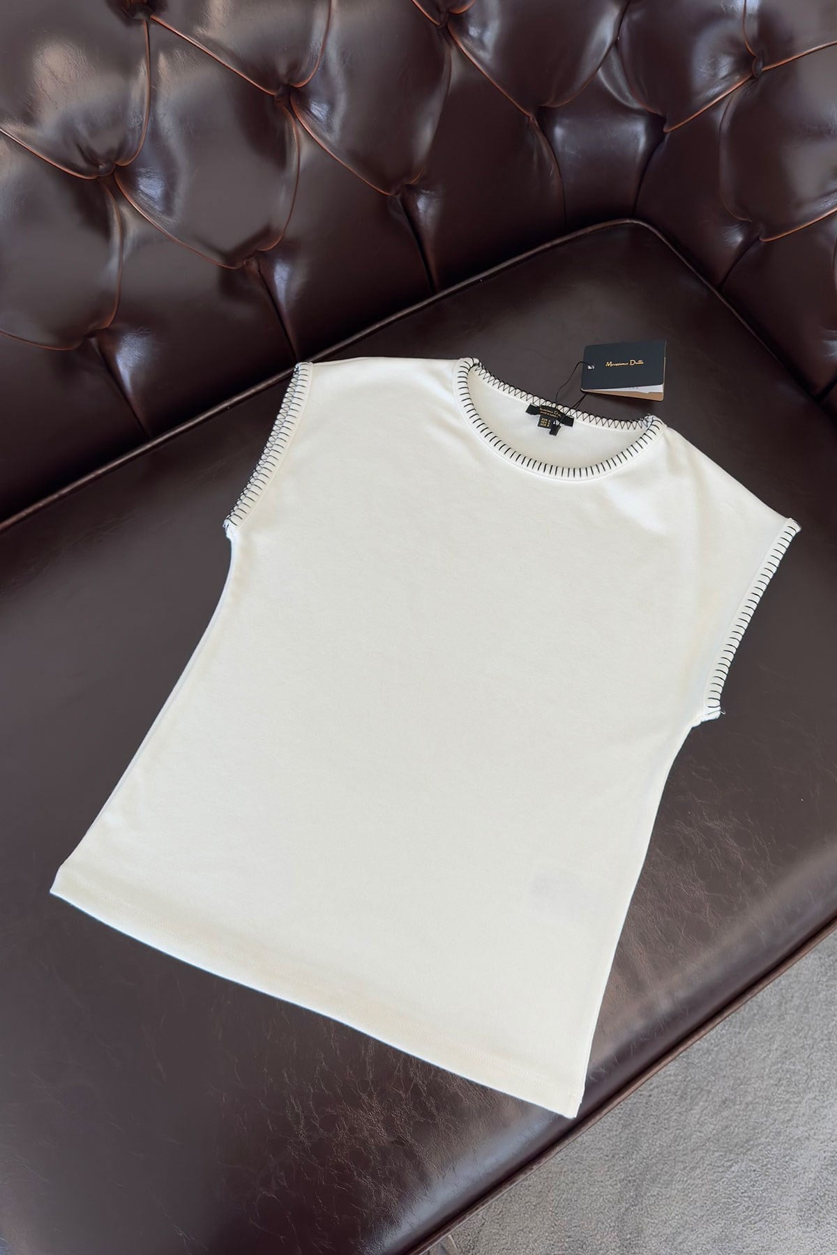 Dikiş Biyeli Premium Orj Tshirt- EKRU