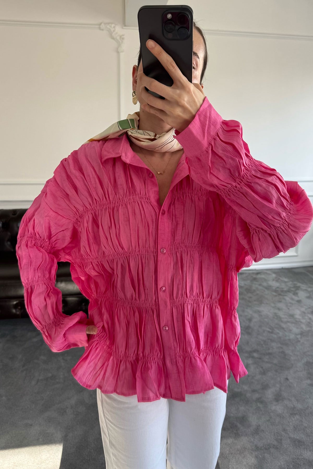Gipeli Tasarım Gömlek- PEMBE