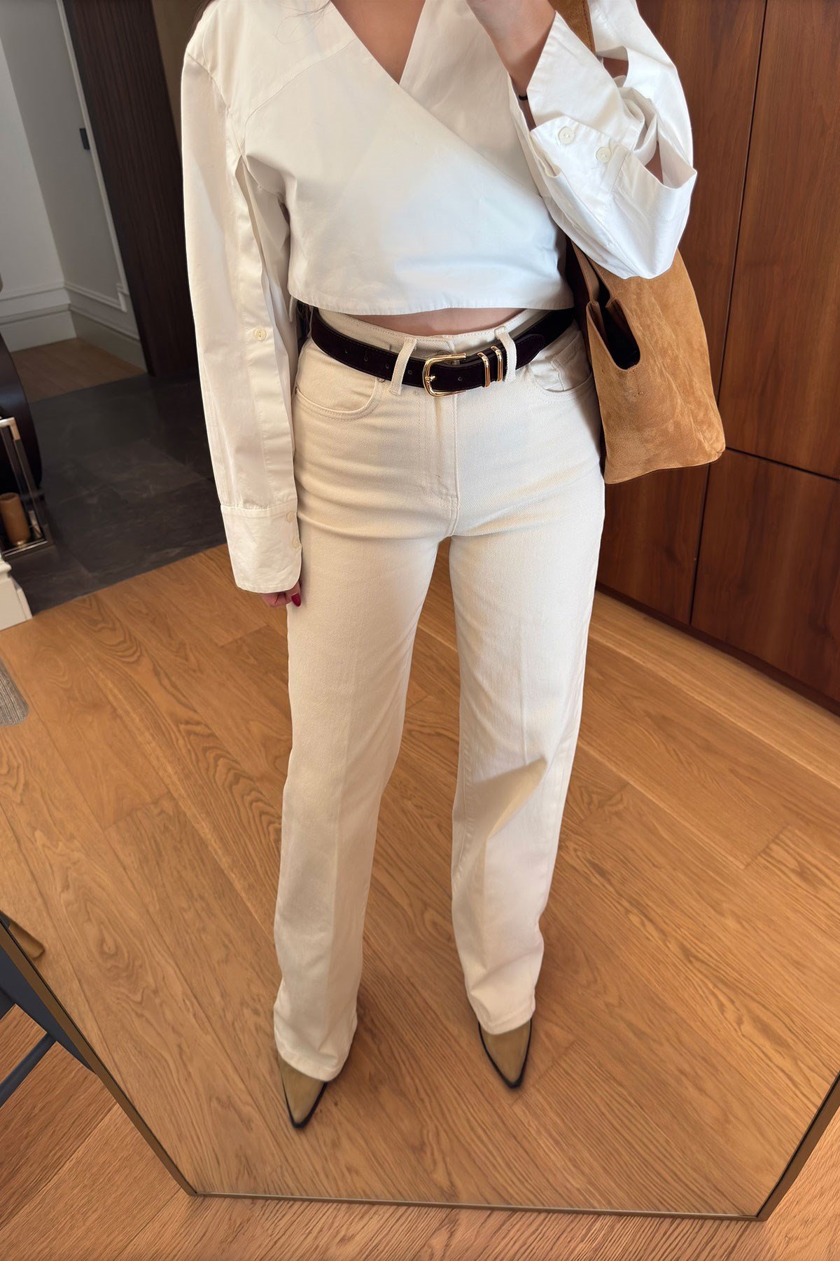 Kemerli Yeni Sezon Gabardin Jean- EKRU