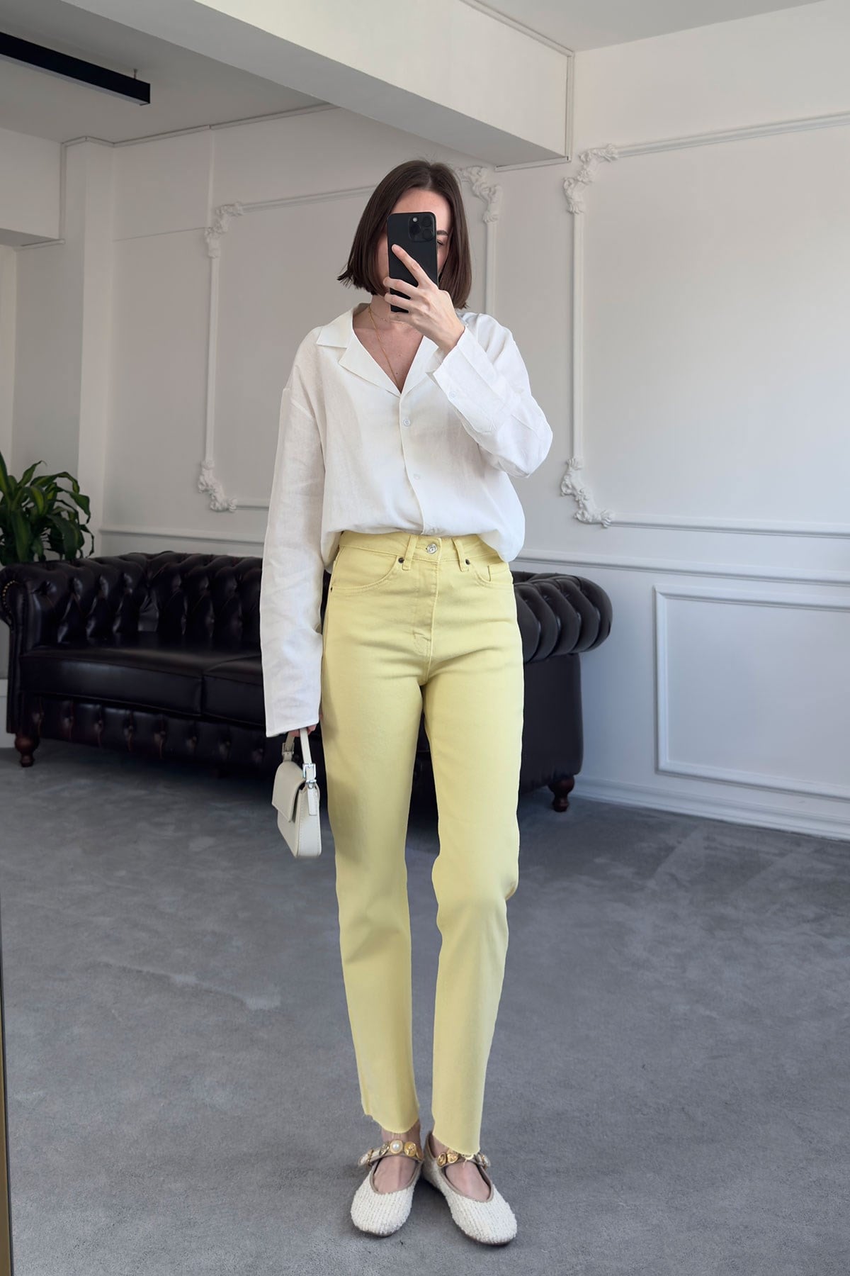 Kesik Paça Boyfit Jean- SARI