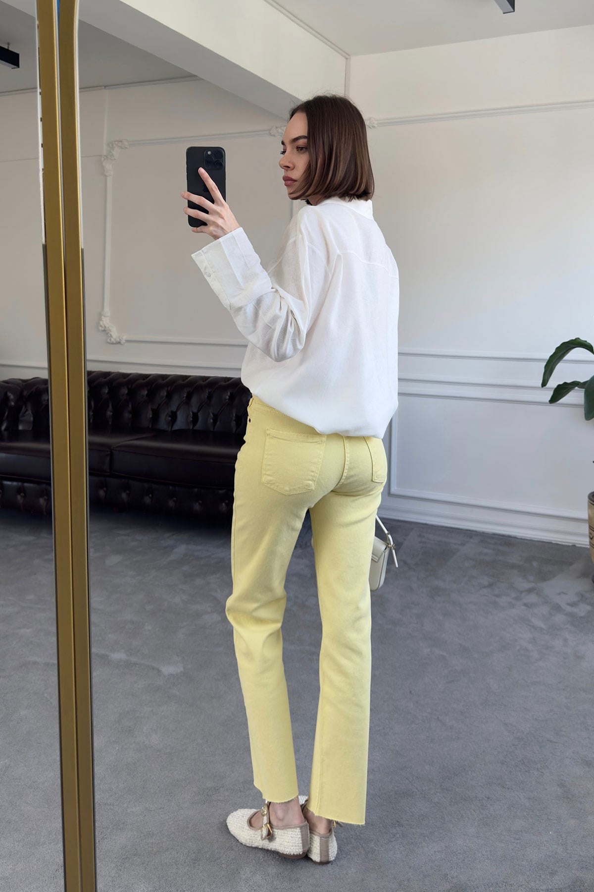 Kesik Paça Boyfit Jean- SARI