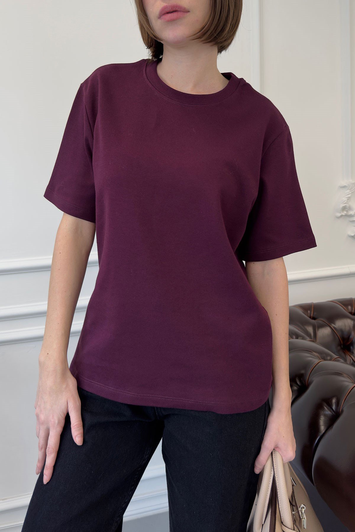 Kısa Kol Basic  T-shirt- KIRMIZI