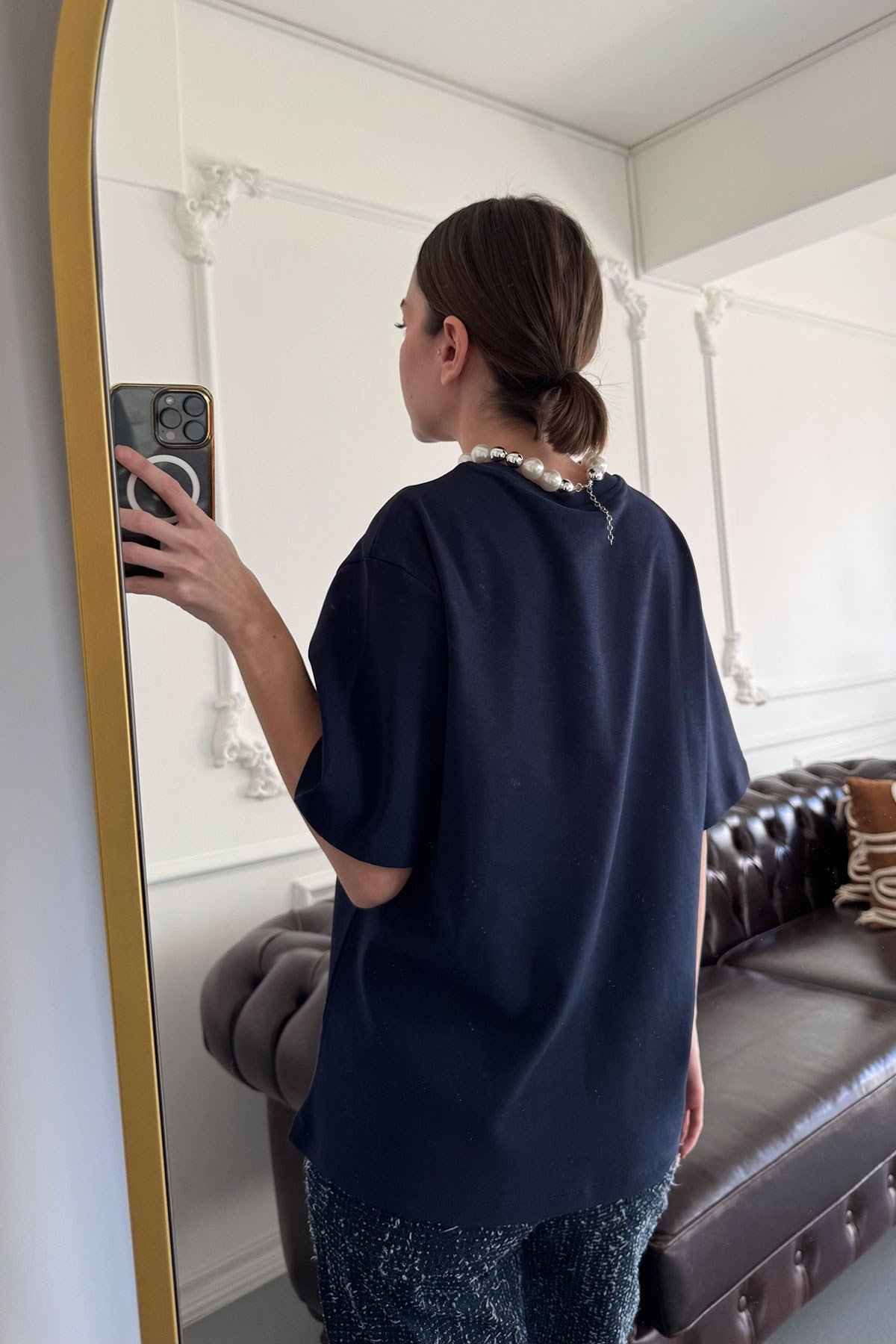 Kısa Kol Basic  T-shirt- LACİVERT