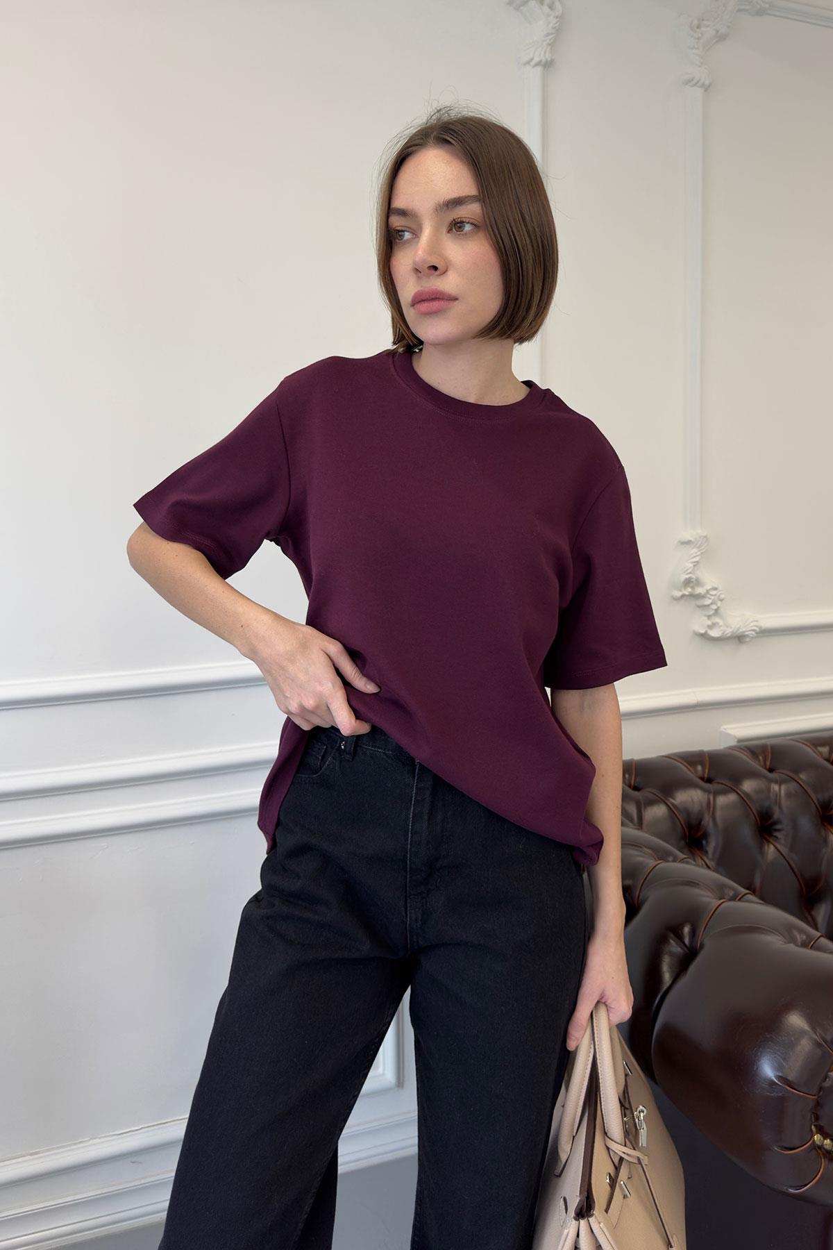 Kısa Kol Basic Tshırt- KIRMIZI