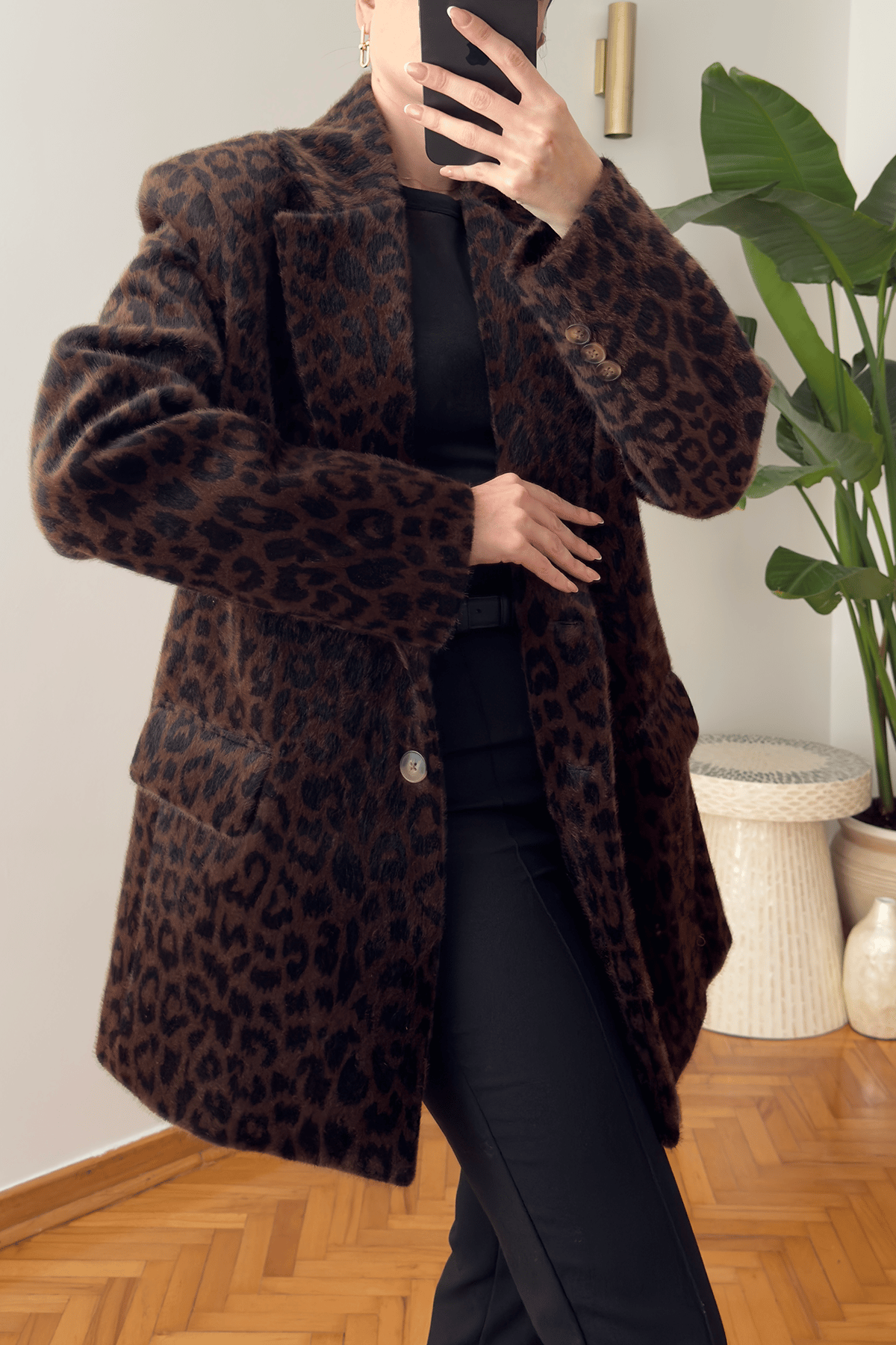 Leopar Sakallı Özel Seri Ceket- SİYAH
