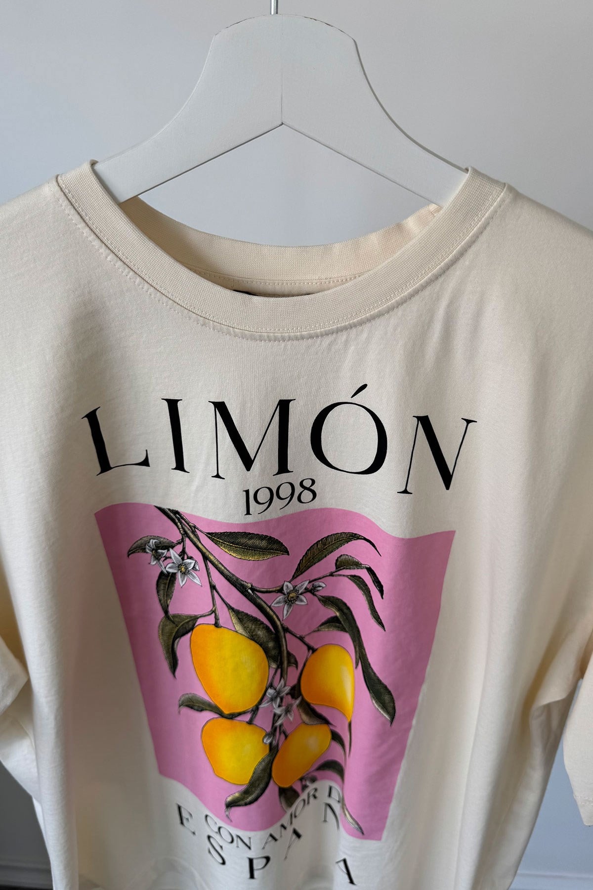 Limon Baskılı Oversize Tshirt- BEJ