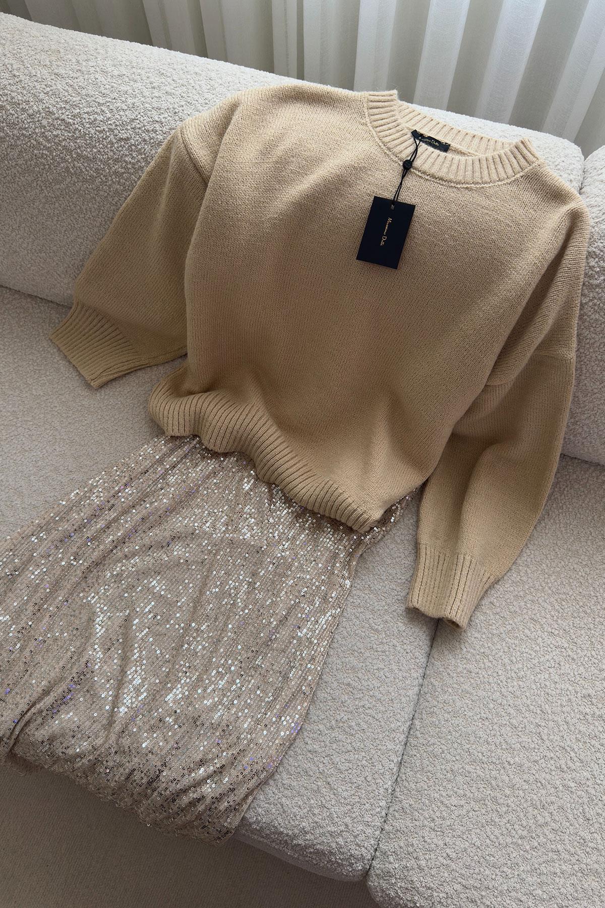 Marka Model Bisiklet Yaka Oversize Kazak- CAMEL