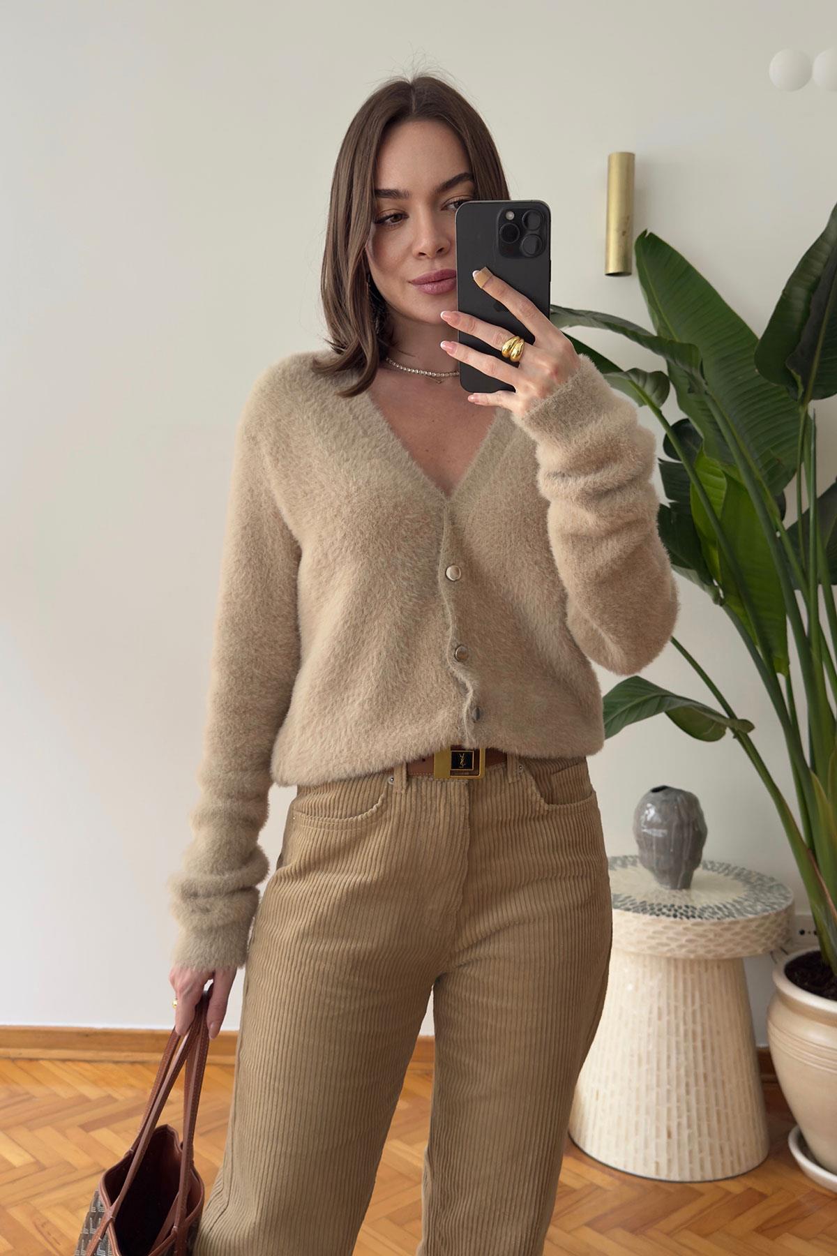 Marka Model Sakallı Premium Hırka- CAMEL