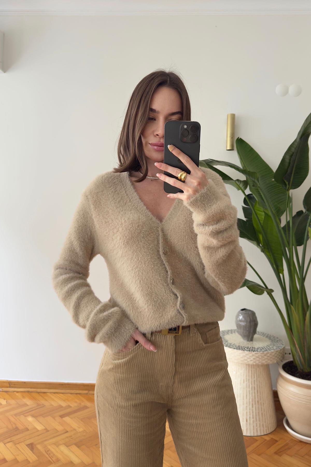 Marka Model Sakallı Premium Hırka- CAMEL