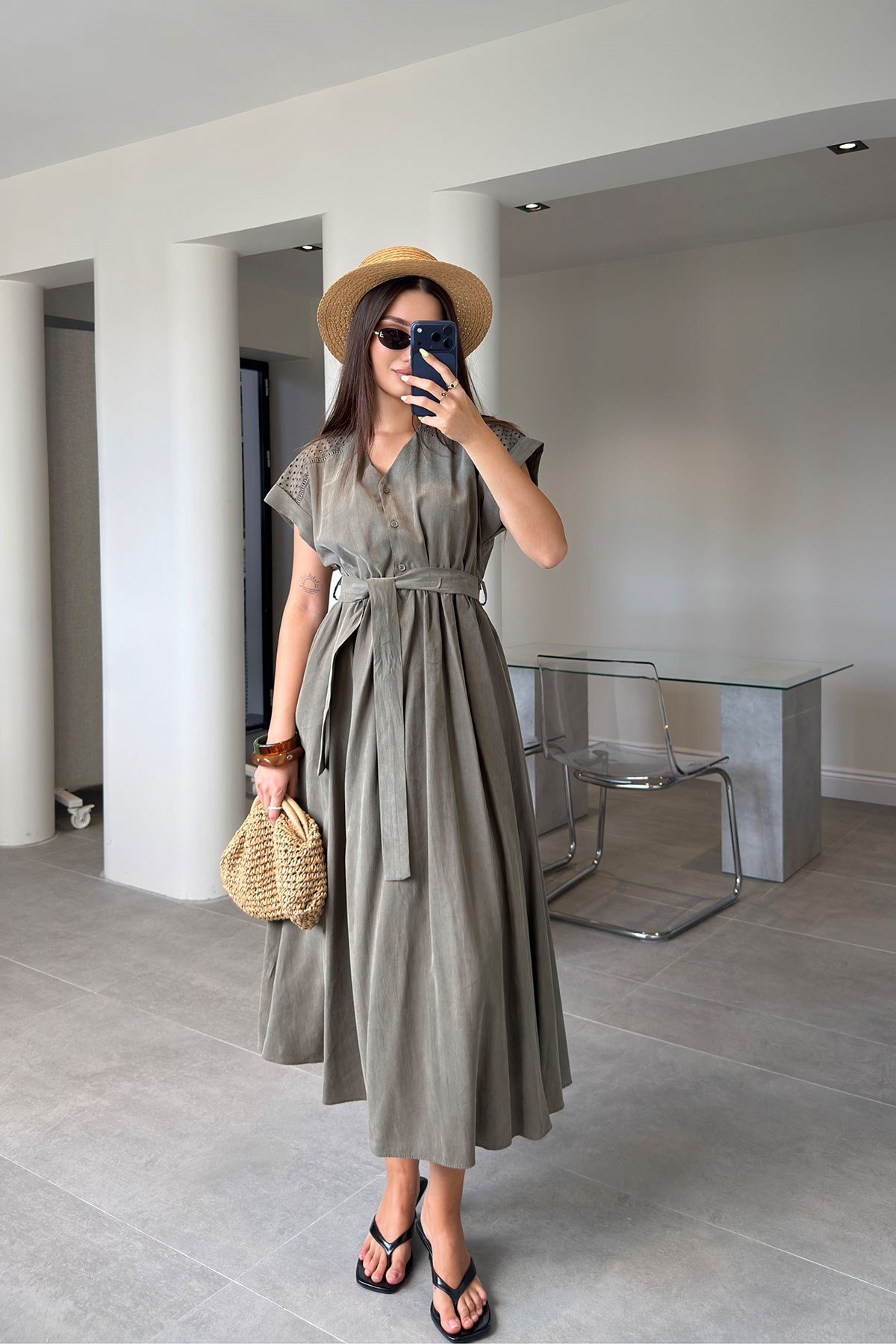 Mila Tensel Elbise- HAKİ