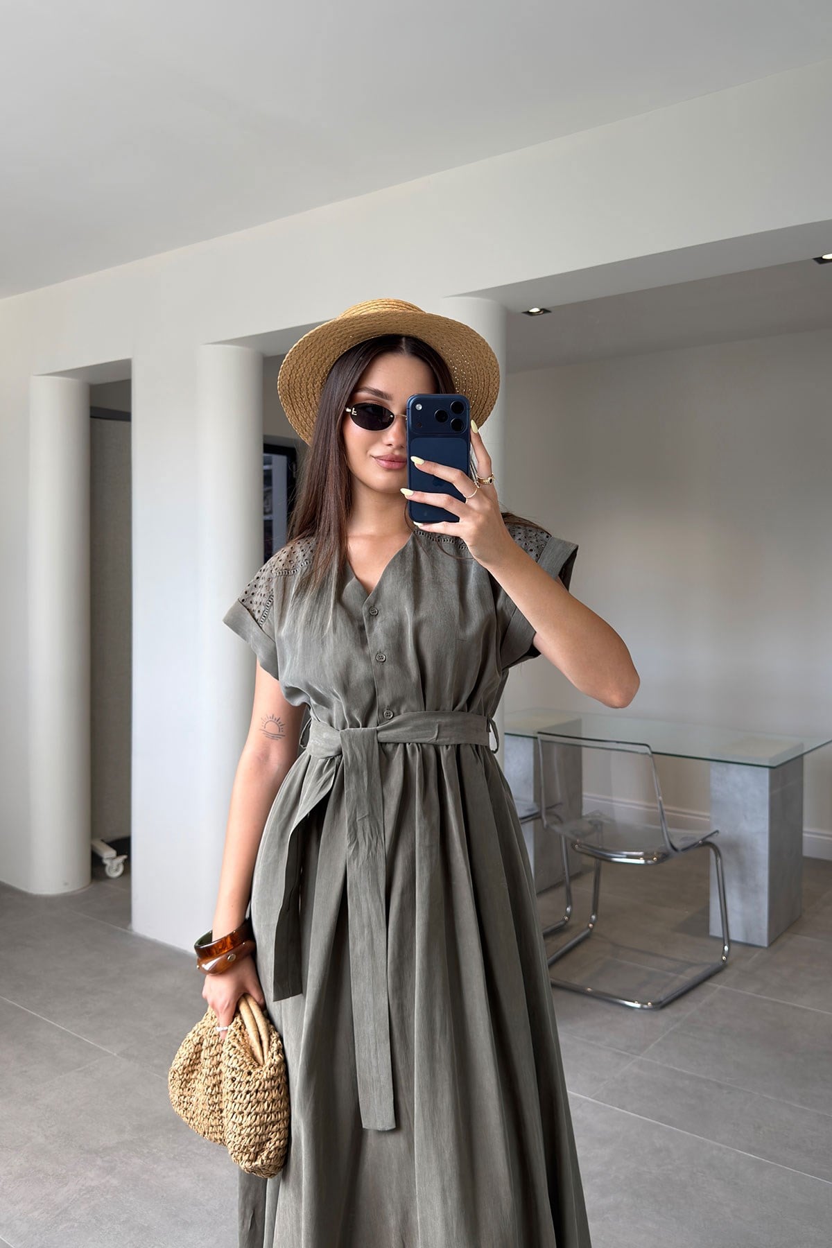 Mila Tensel Elbise- HAKİ