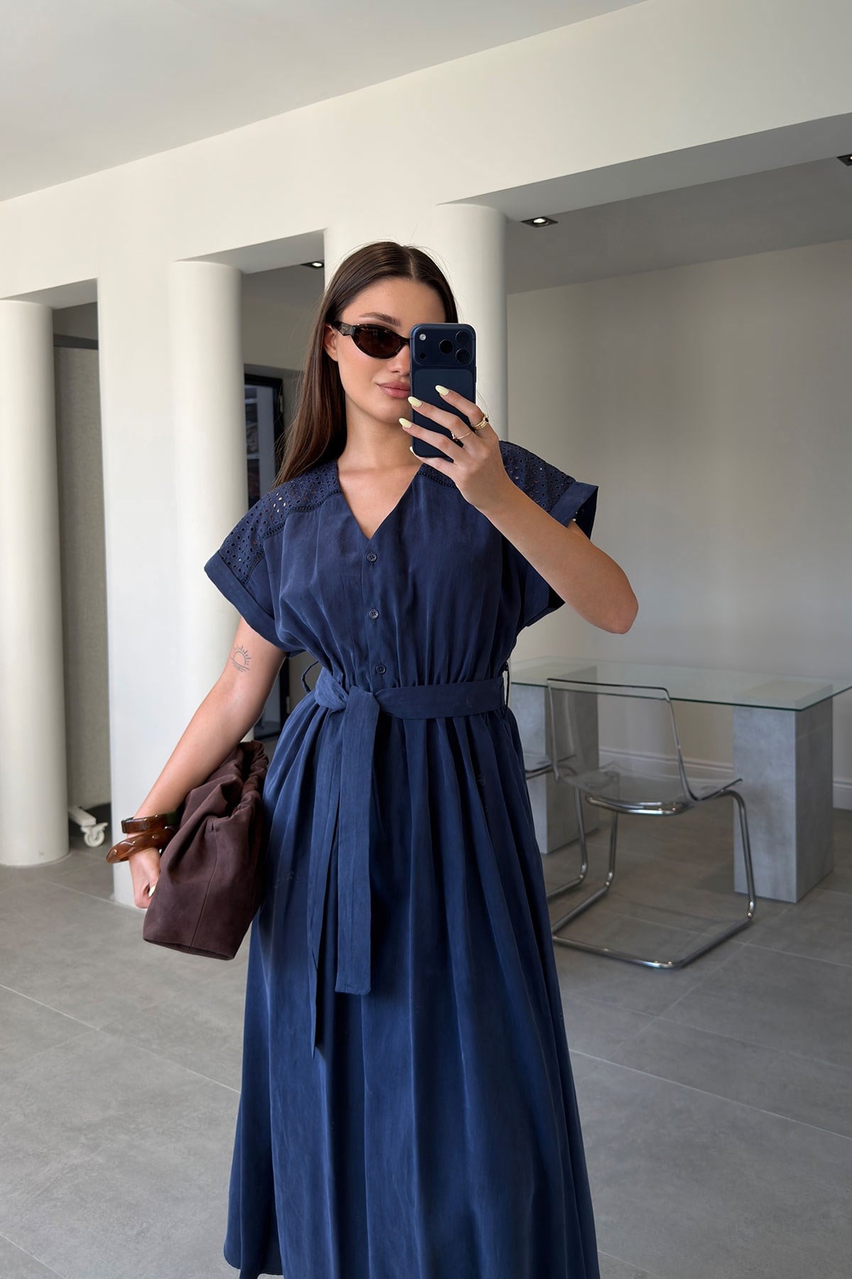 Mila Tensel Elbise- LACİVERT