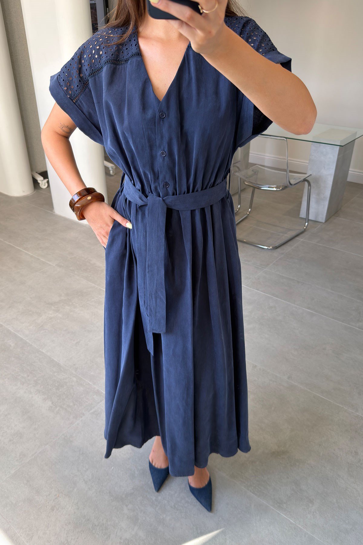 Mila Tensel Elbise- LACİVERT