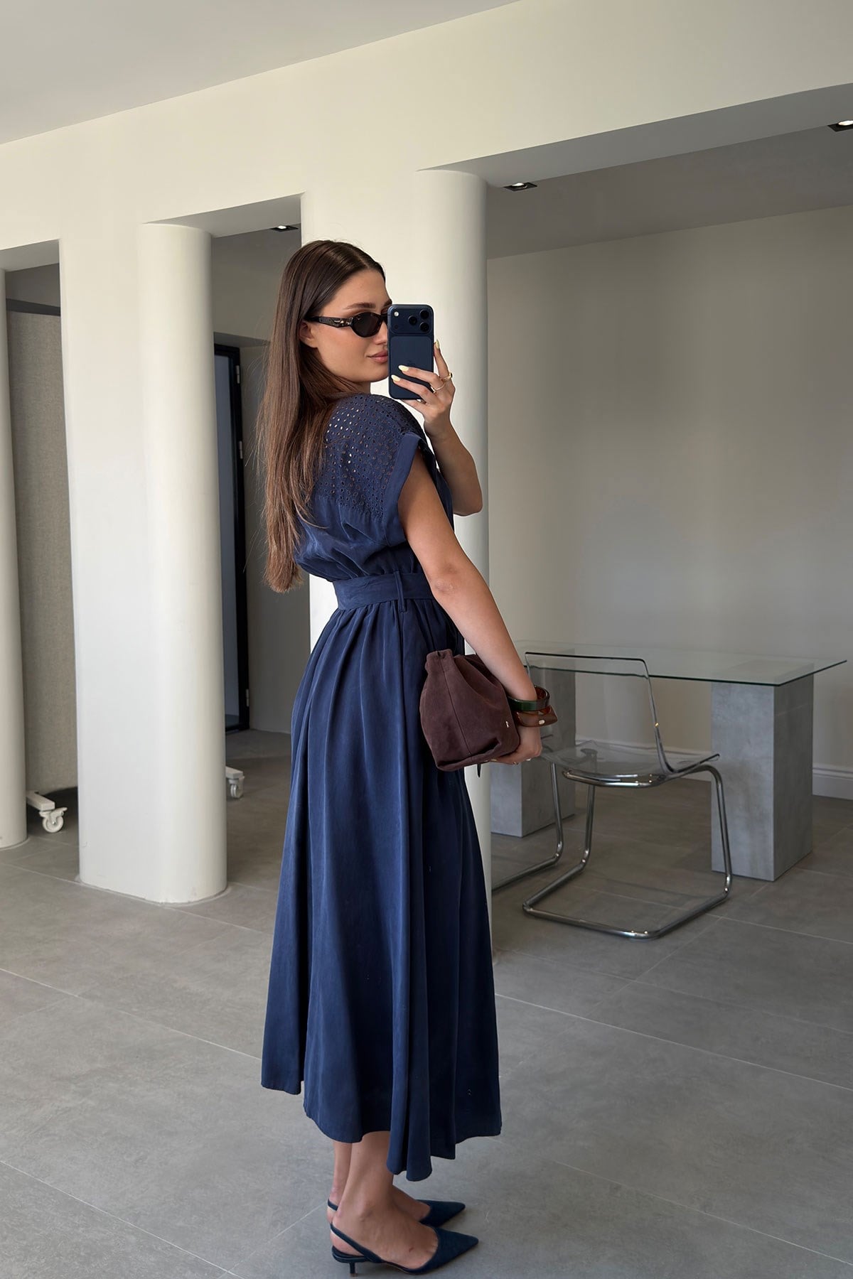 Mila Tensel Elbise- LACİVERT