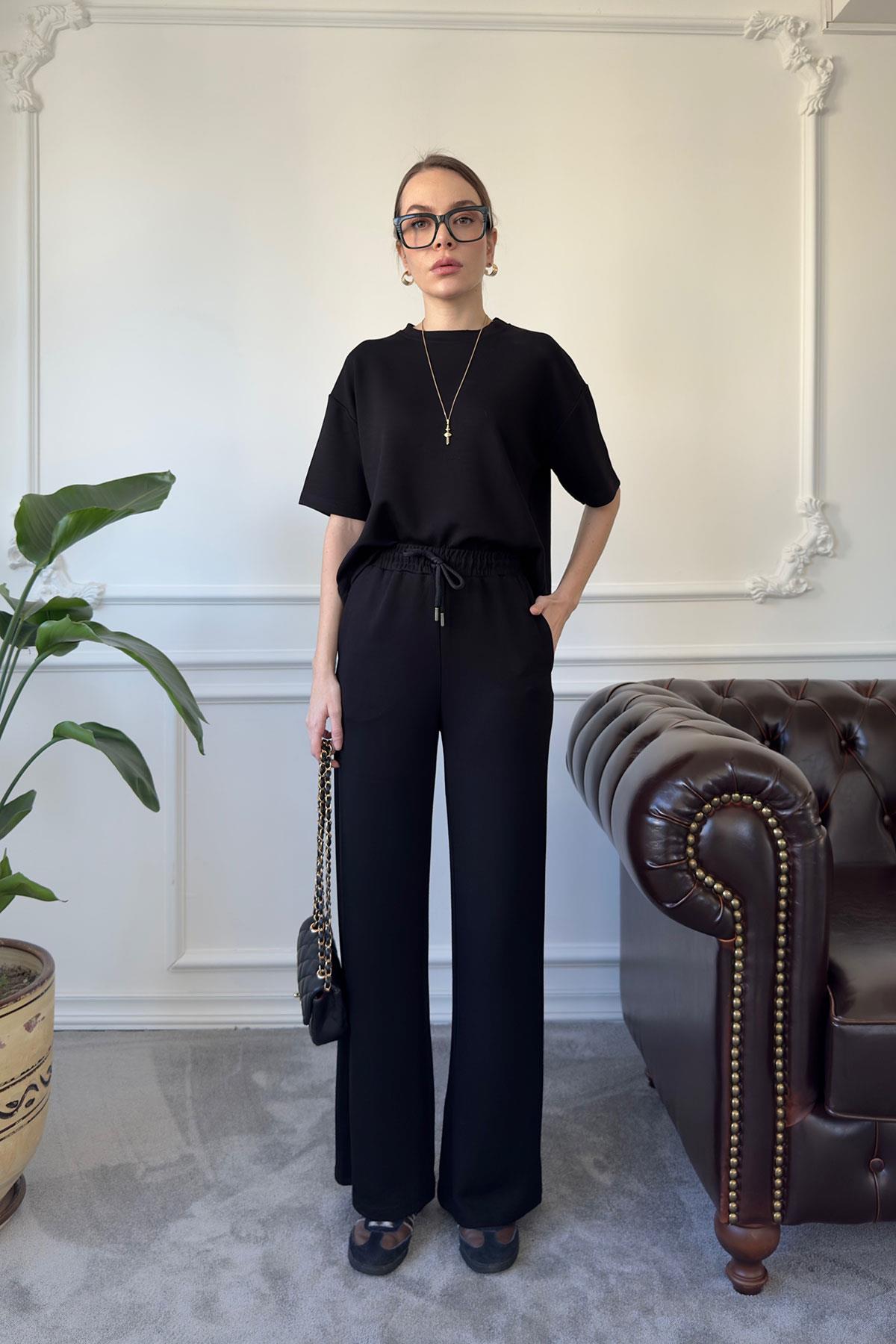 Modal Kumaş Basic Takım- SİYAH