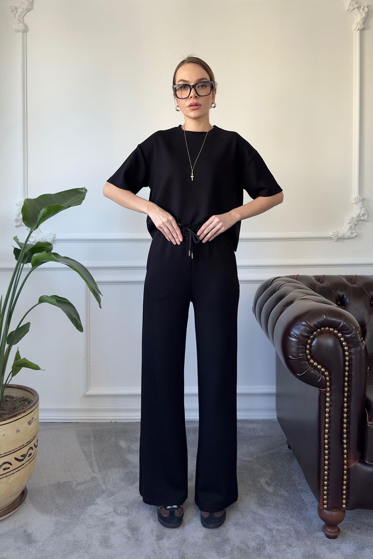 Modal Kumaş Basic Takım- SİYAH