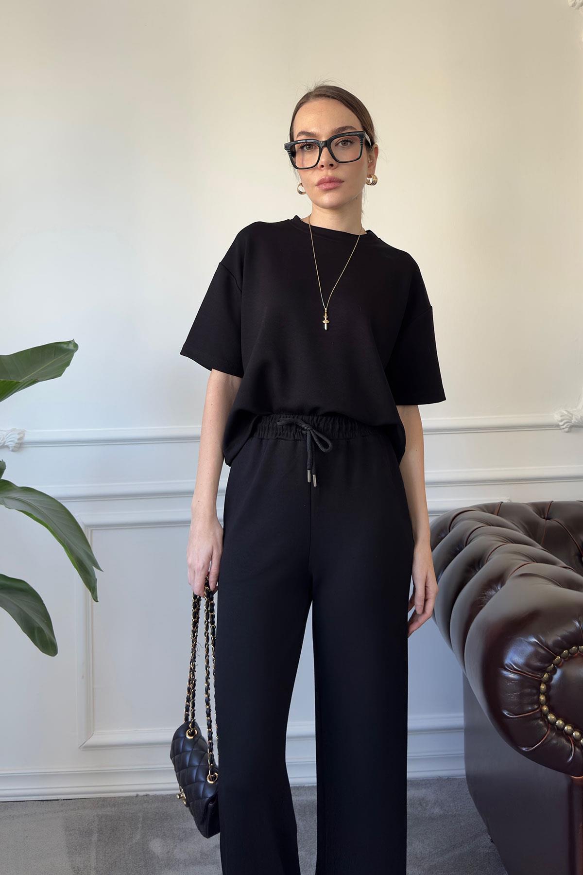 Modal Kumaş Basic Takım- SİYAH