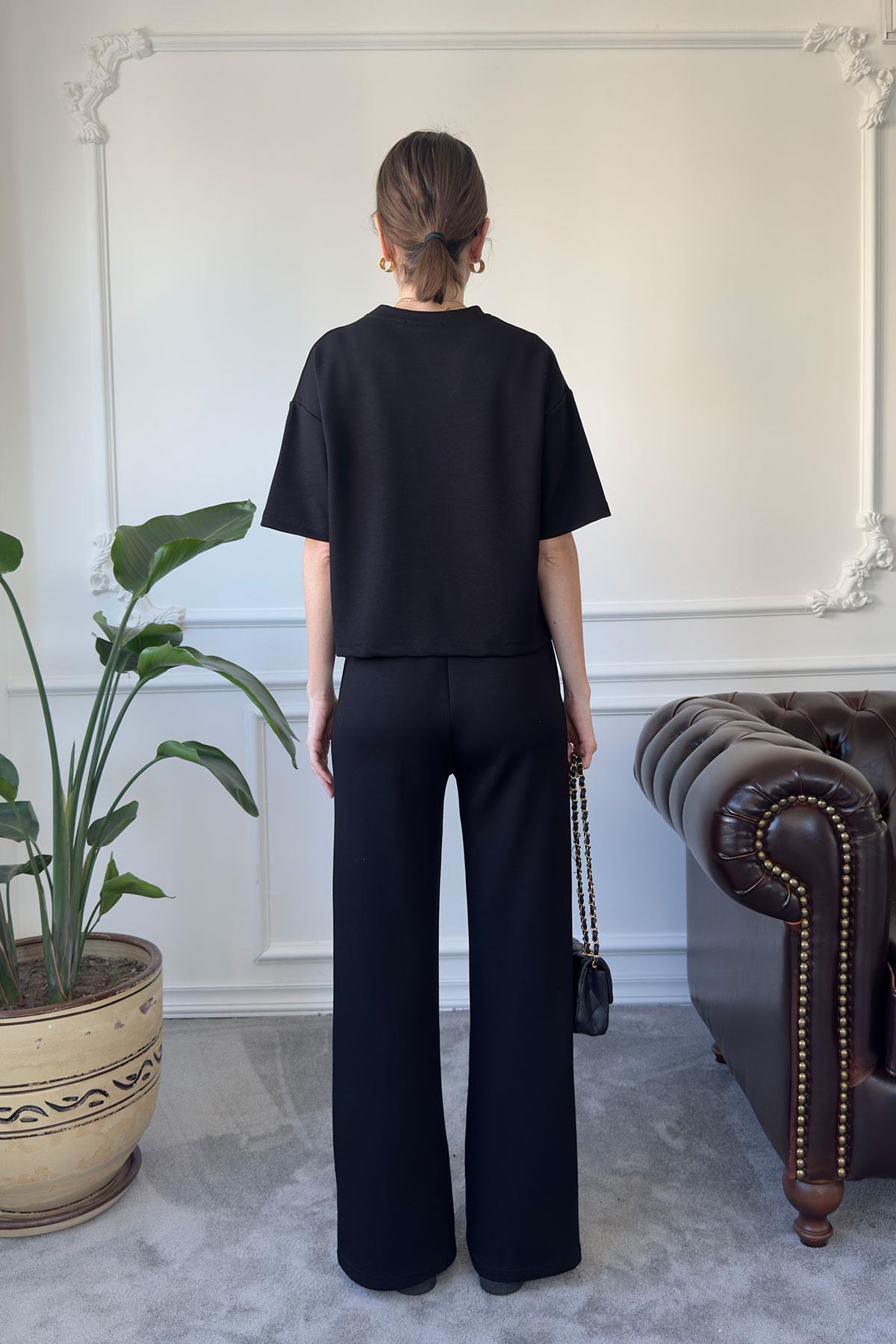 Modal Kumaş Basic Takım- SİYAH