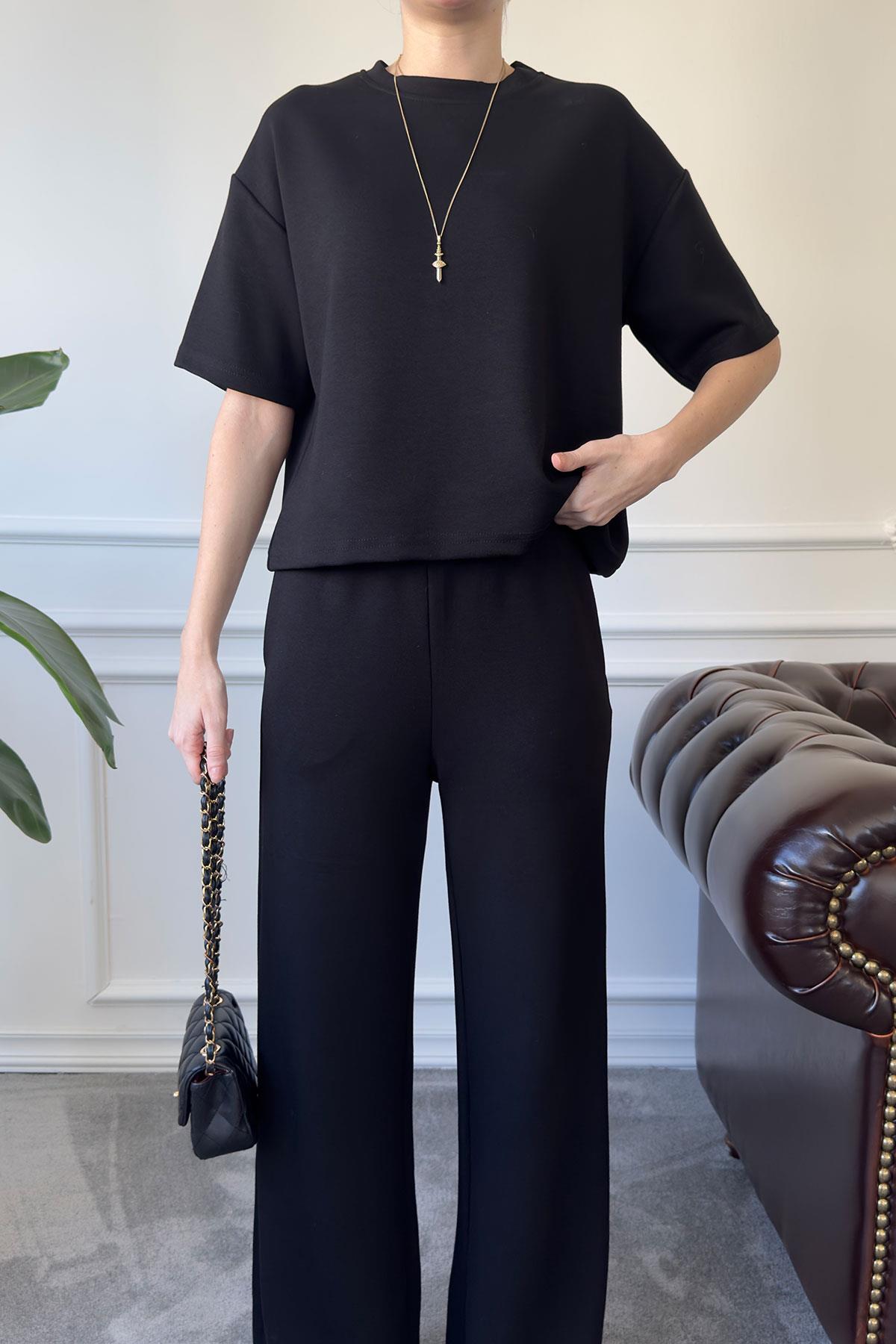 Modal Kumaş Basic Takım- SİYAH