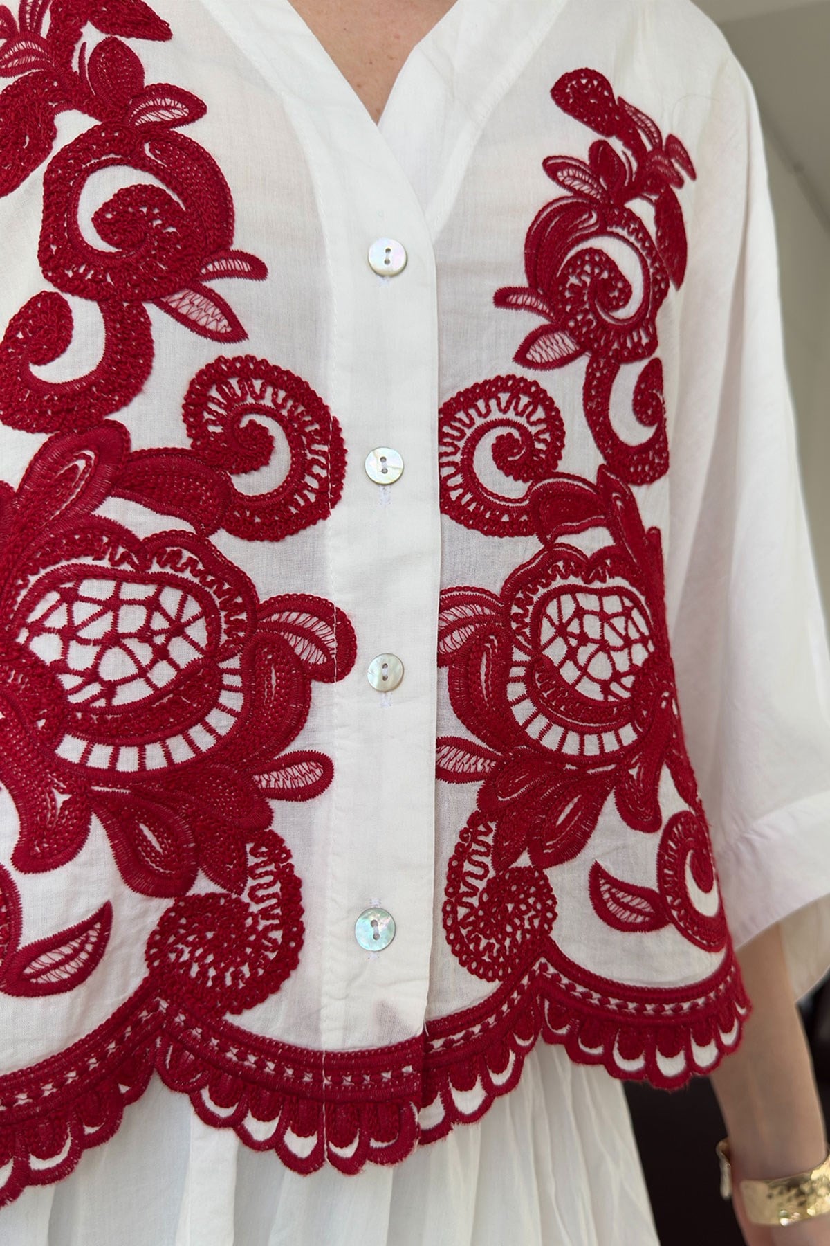 Nakışlı Bolero Etekli Takım- BORDO