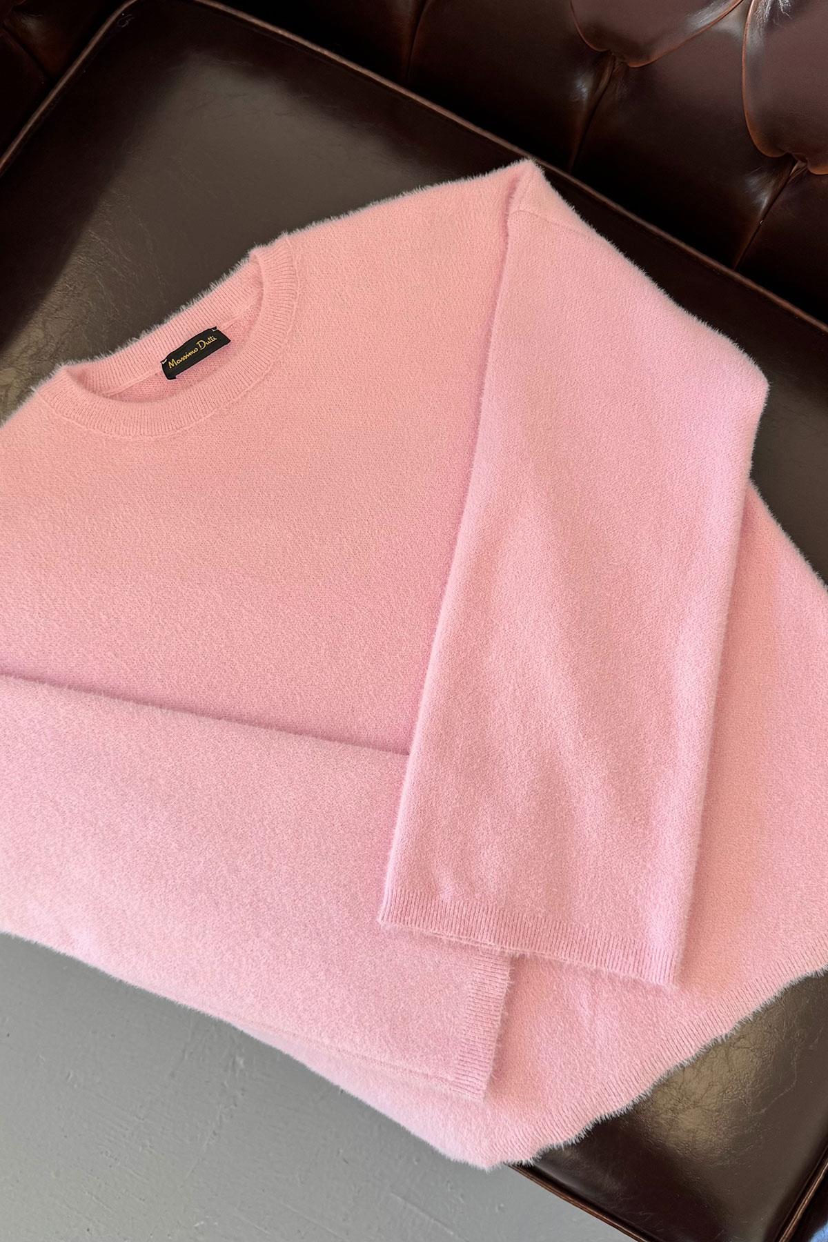 Orijinal Marka Sakallı Triko Kazak- PEMBE