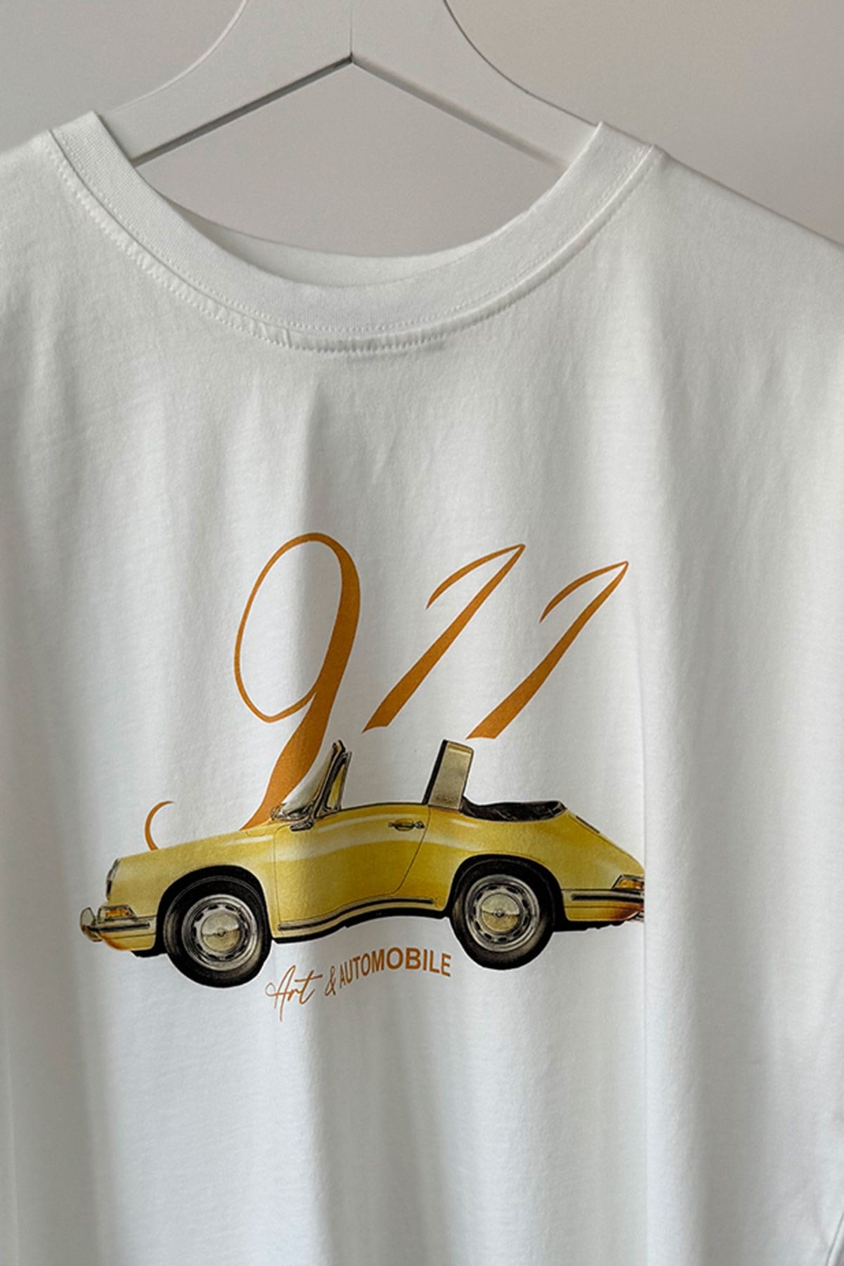 Otomobil Baskılı Tshirt- BEYAZ