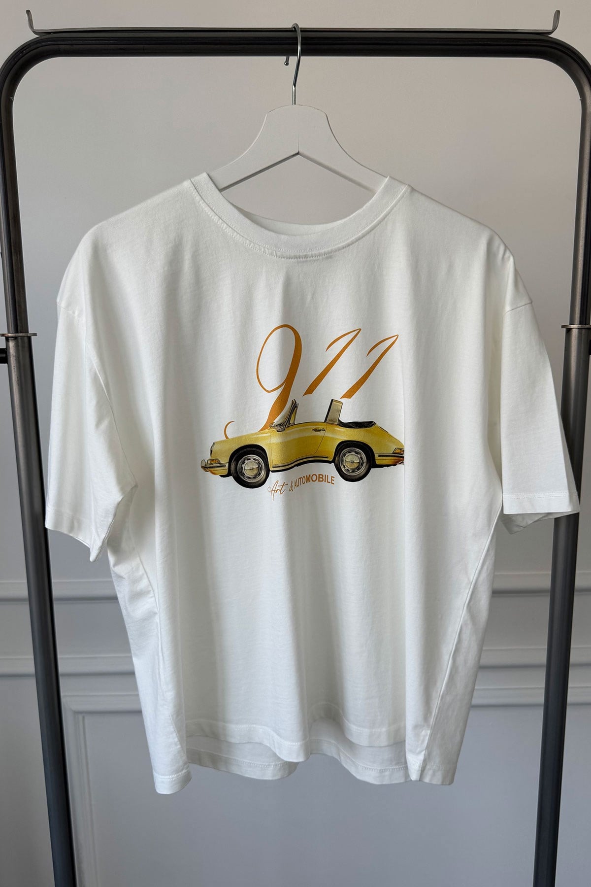 Otomobil Baskılı Tshirt- BEYAZ