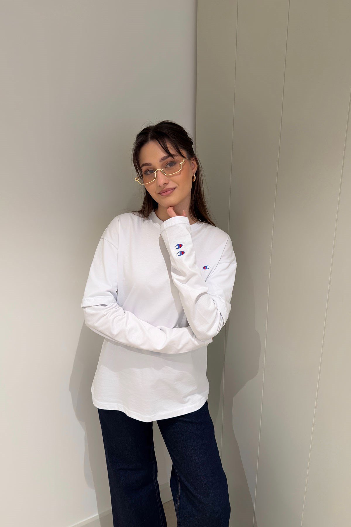 Parça Kollu Basic Sweat- BEYAZ