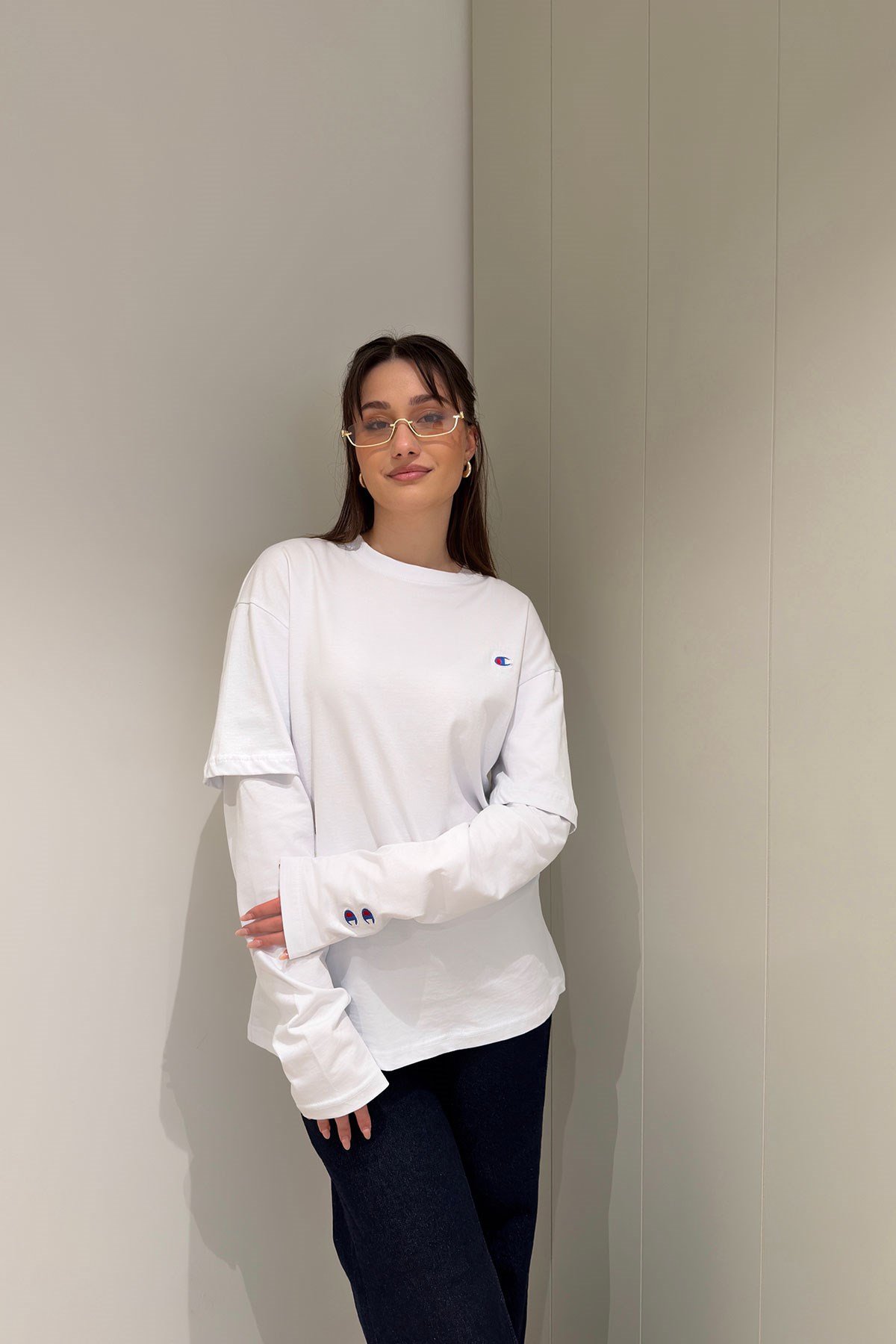 Parça Kollu Basic Sweat- BEYAZ