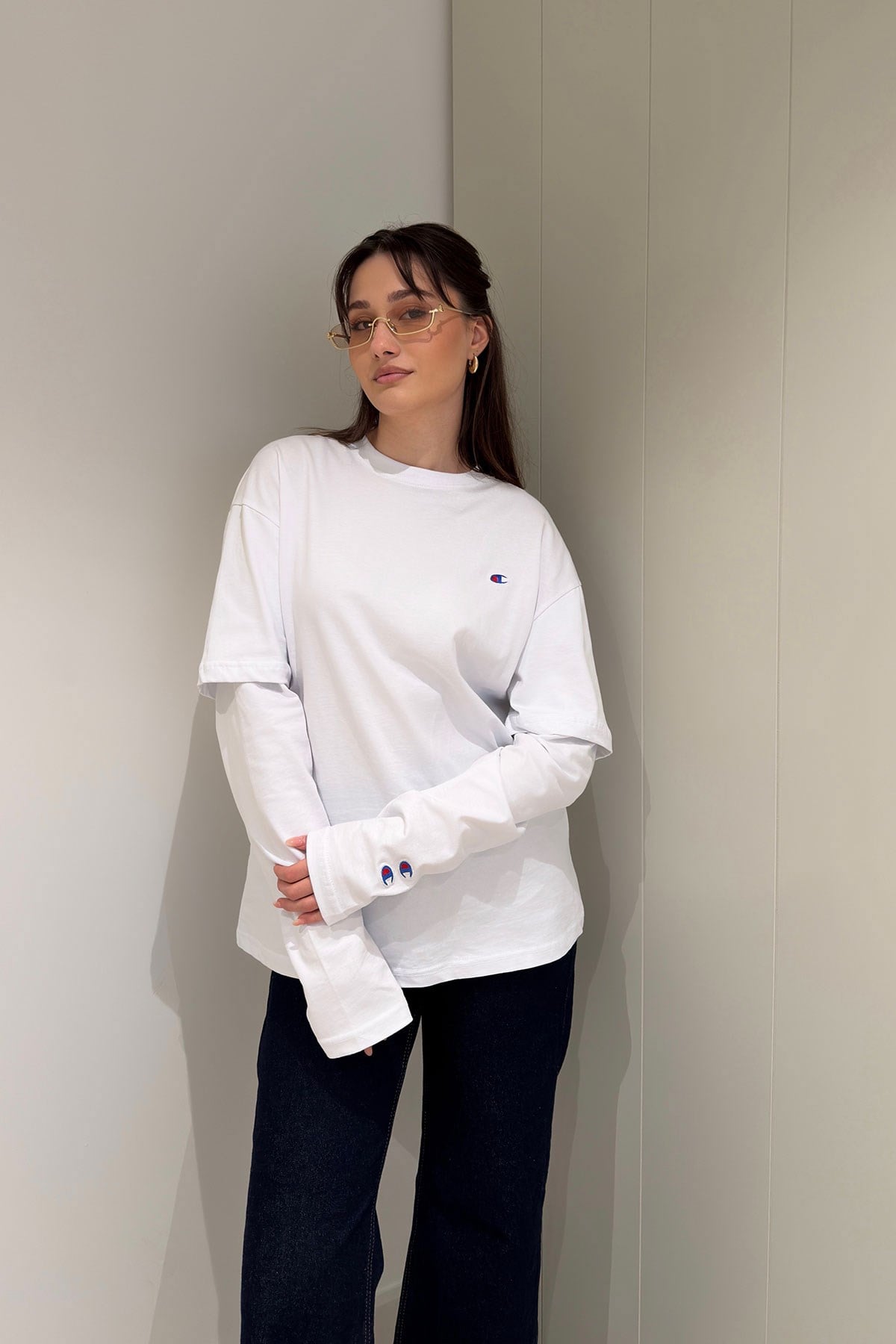 Parça Kollu Basic Sweat- BEYAZ