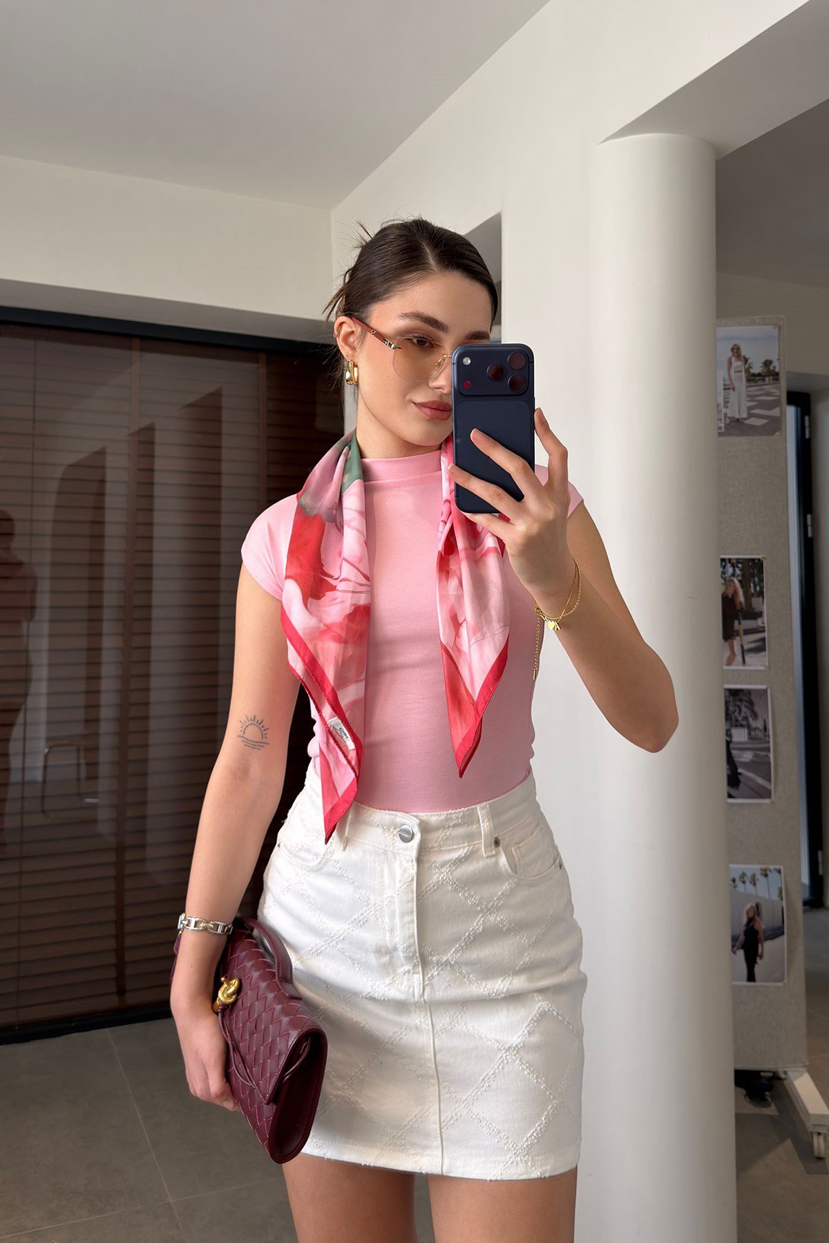 PEMBE SARI 2'Lİ PAKET PREMİUM DİK YAKA BLUZ- PEMBE SARI