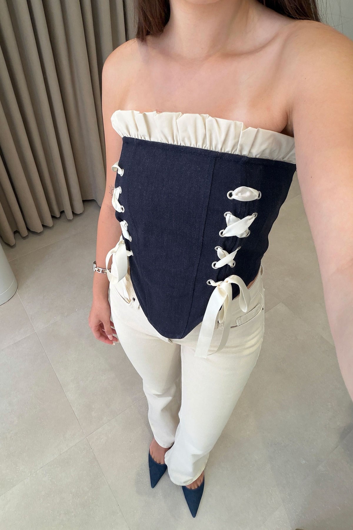Premium Denim Büstiyer- LACİVERT
